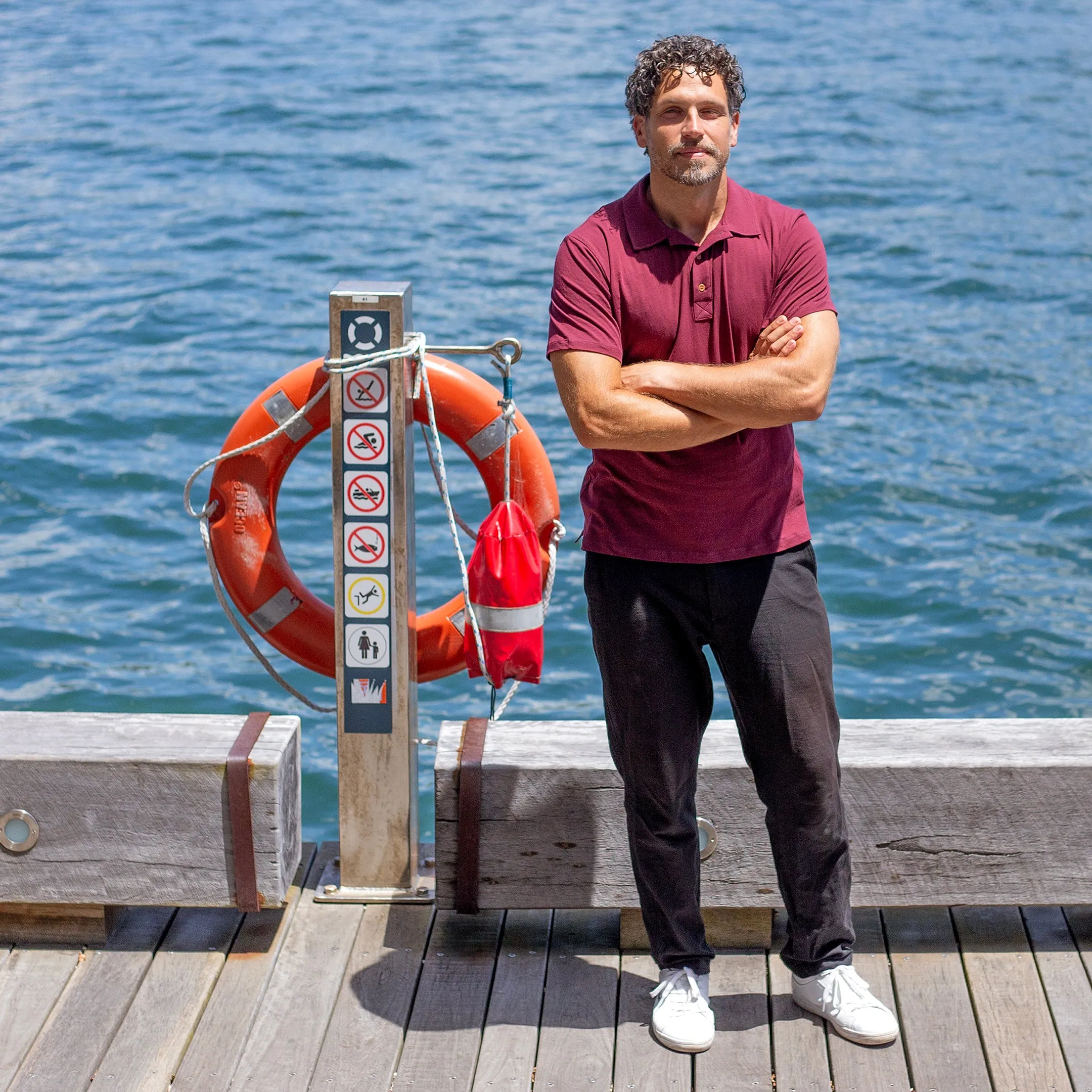 Oxblood Lightweight Jersey Polo sold by Citizen Wolf product image thumbnail 4