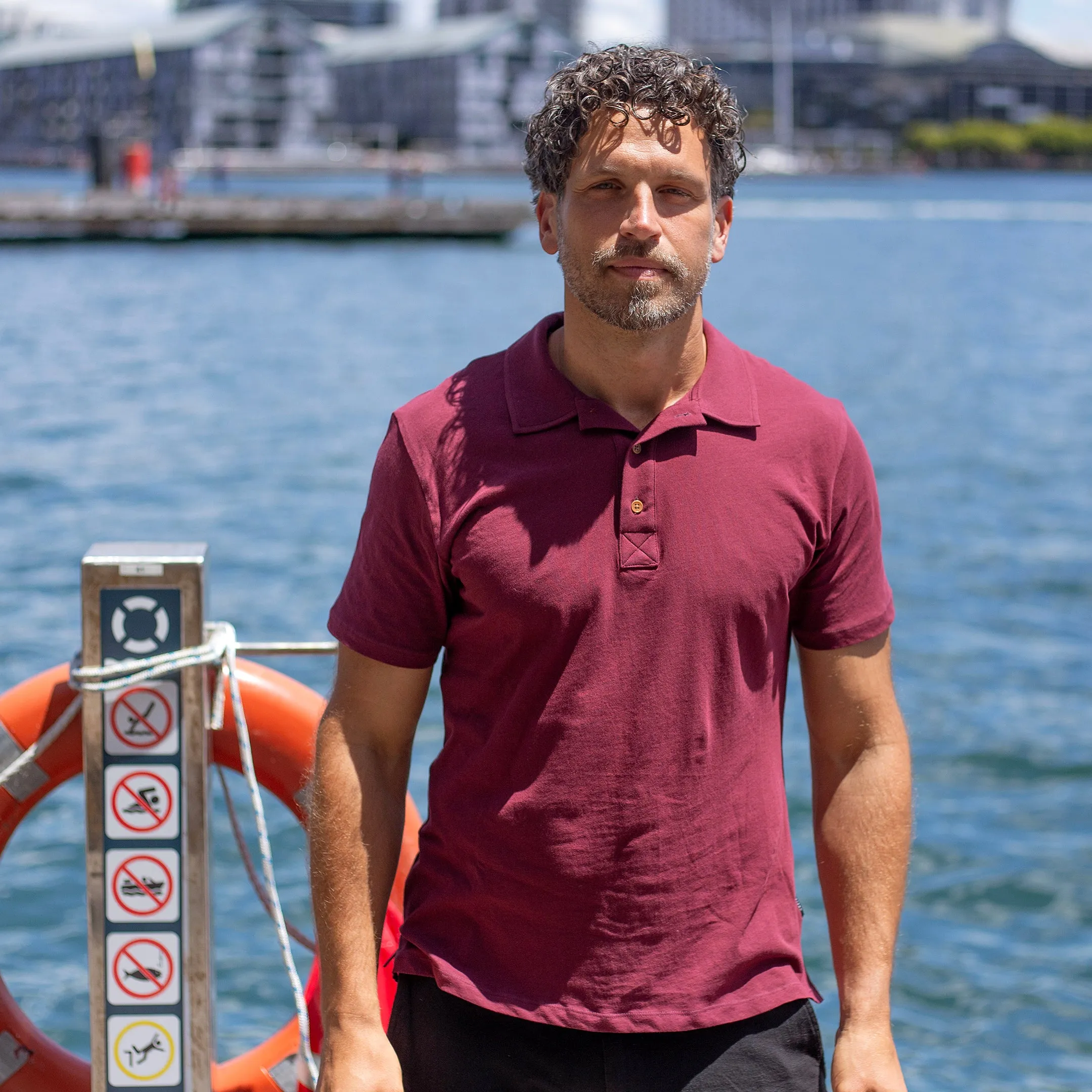 Oxblood Lightweight Jersey Polo sold by Citizen Wolf