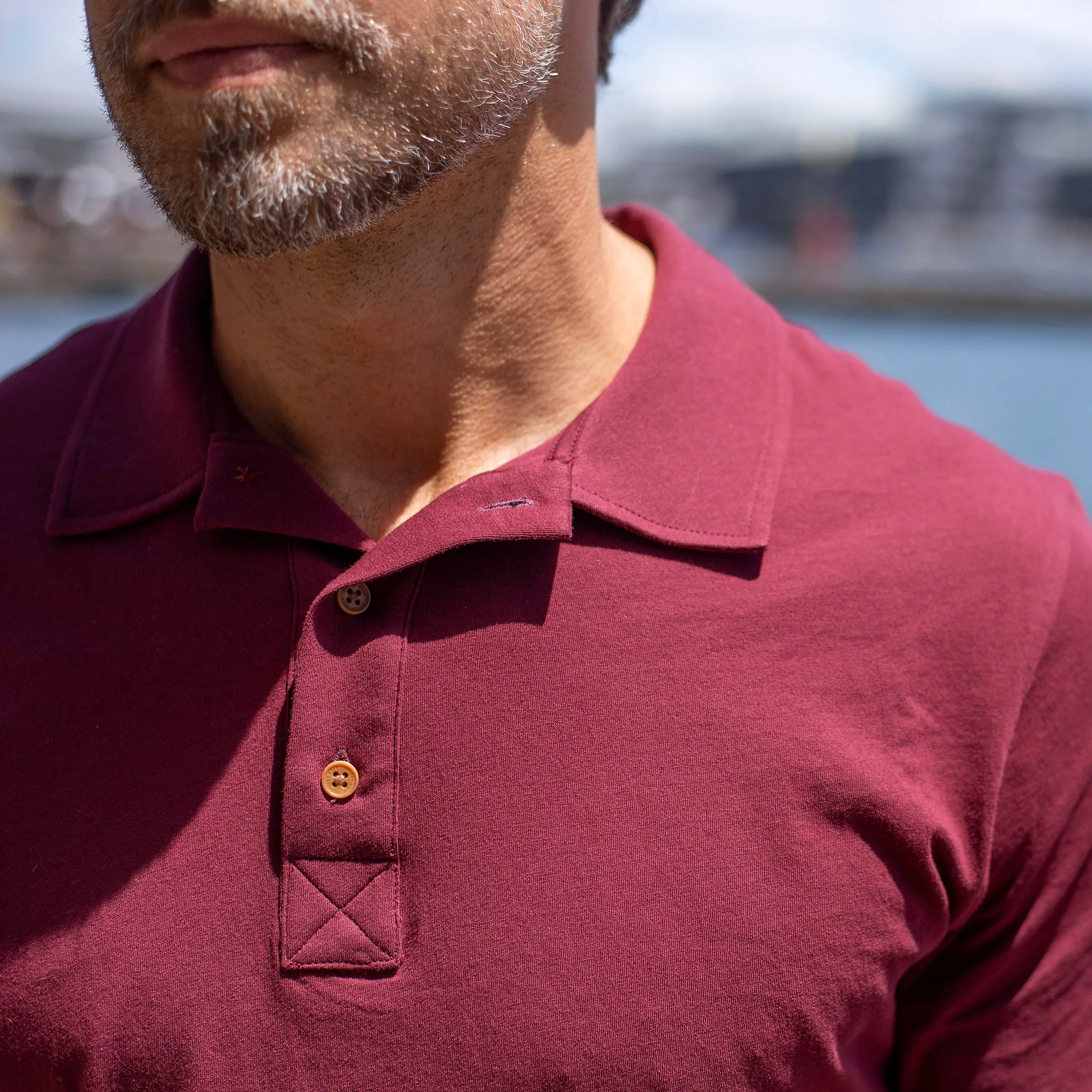 Oxblood Lightweight Jersey Polo sold by Citizen Wolf product image thumbnail 2