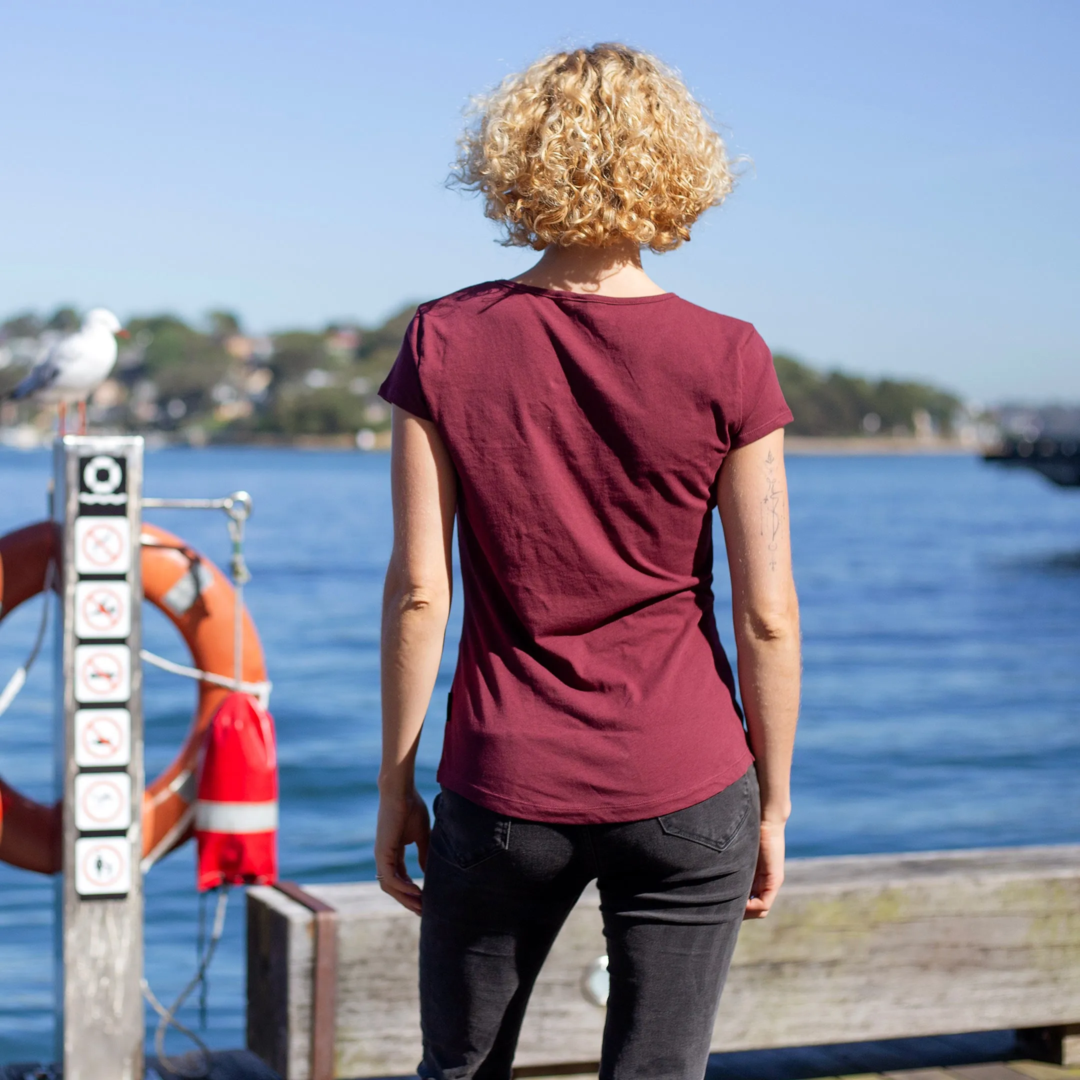 Oxblood Lightweight Cotton Tee sold by Citizen Wolf product image thumbnail 3