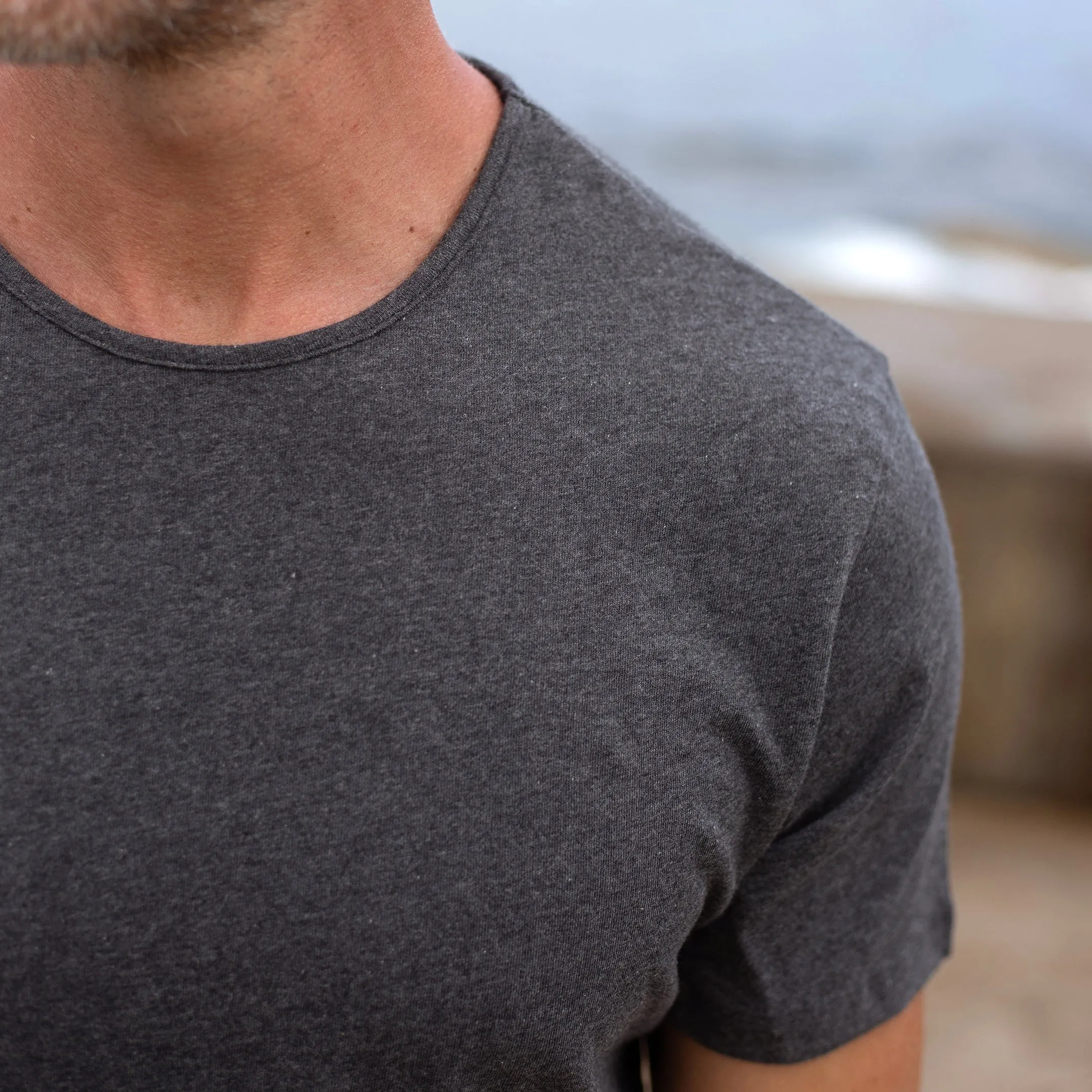 Charcoal Marl Cotton Tee sold by Citizen Wolf product image thumbnail 4