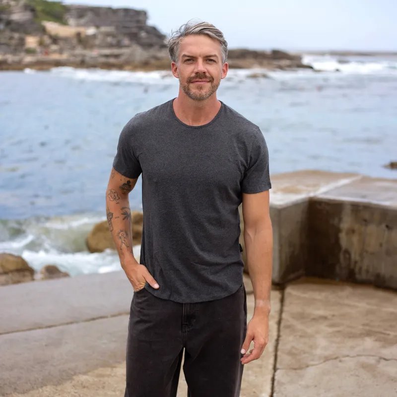 Charcoal Marl Cotton Tee sold by Citizen Wolf