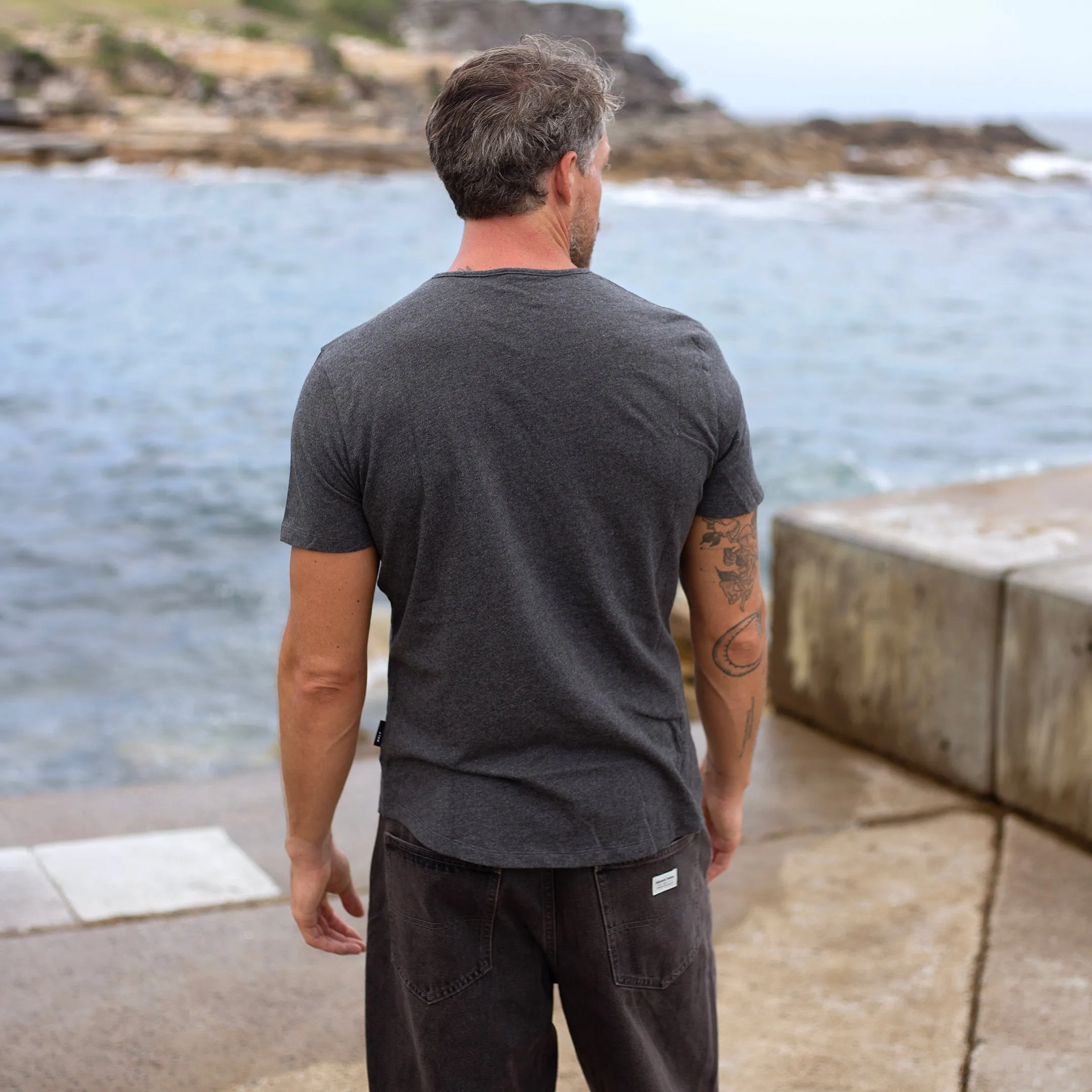 Charcoal Marl Cotton Tee sold by Citizen Wolf product image thumbnail 3