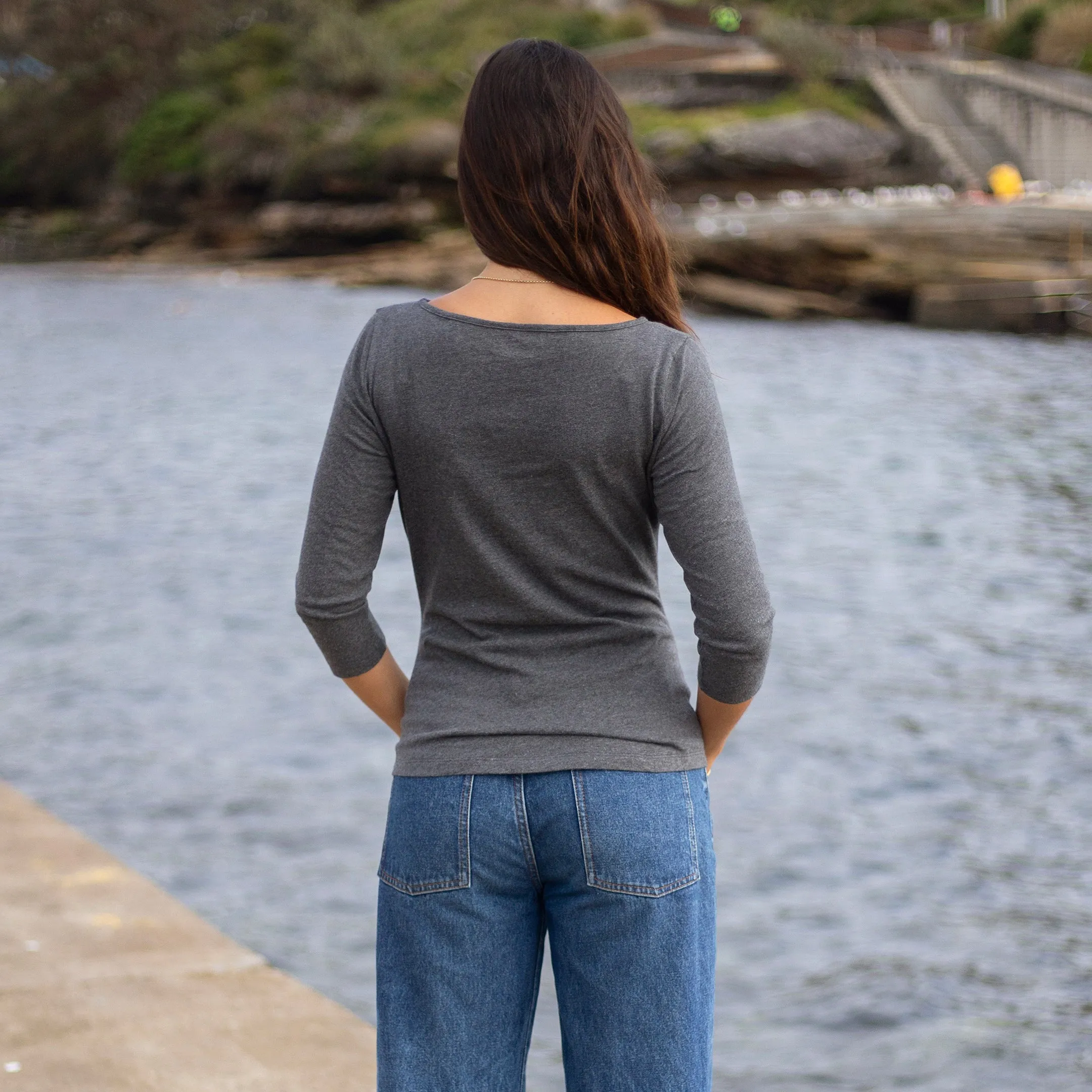 Charcoal Marl Cotton Tee sold by Citizen Wolf product image thumbnail 3