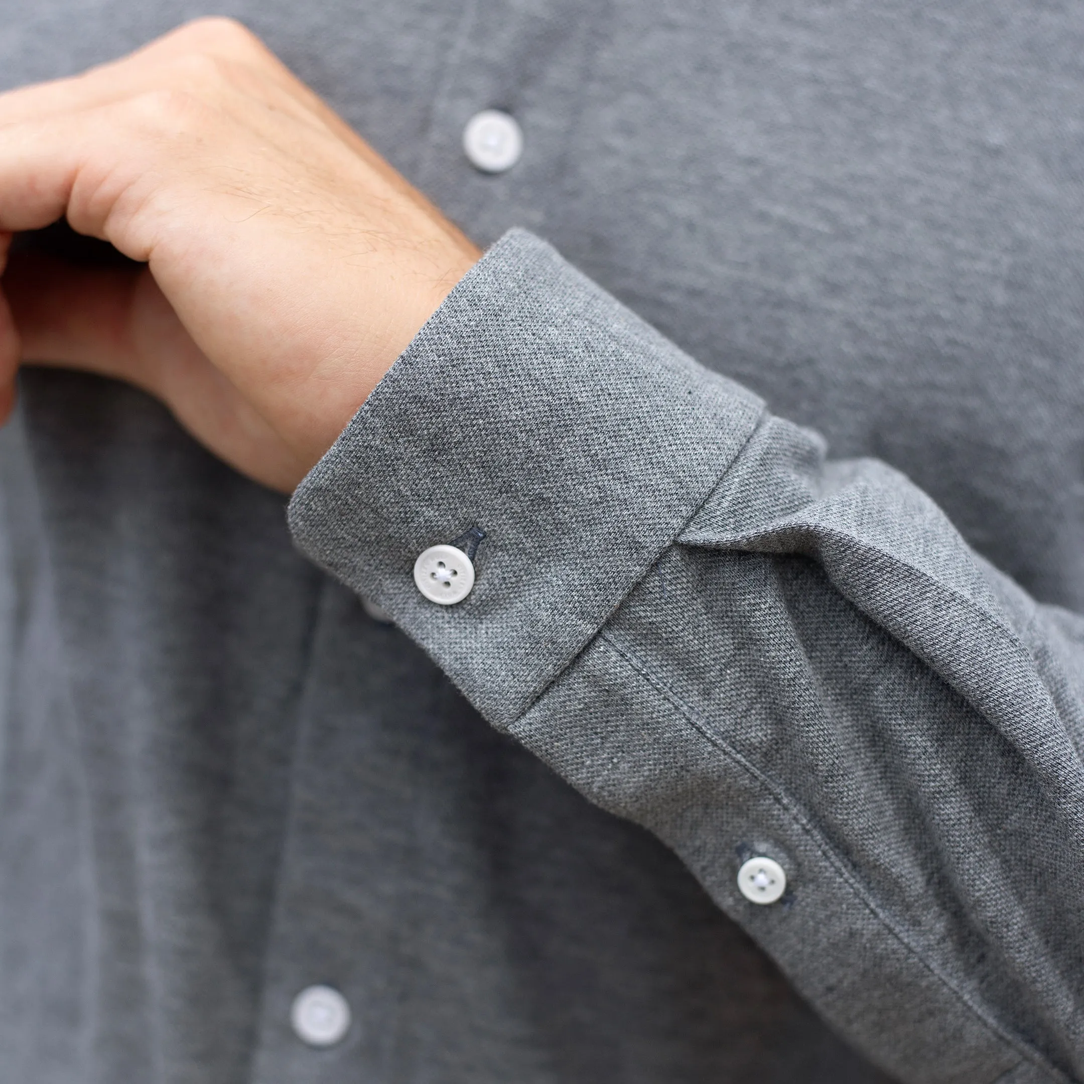 Grey Marl Pique Knit Shirt sold by Citizen Wolf product image thumbnail 4
