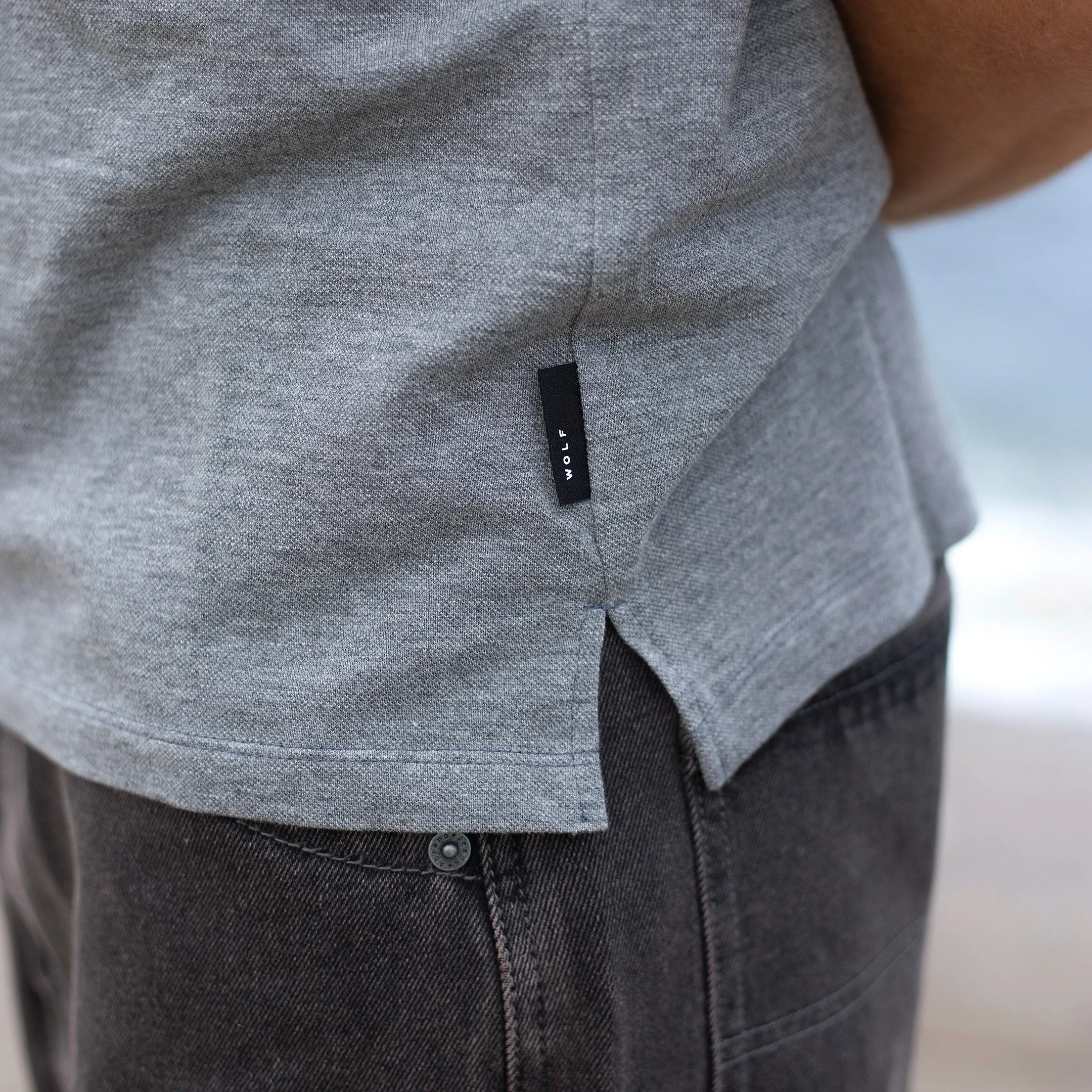 Grey Marl Pique Casual Polo sold by Citizen Wolf product image thumbnail 4
