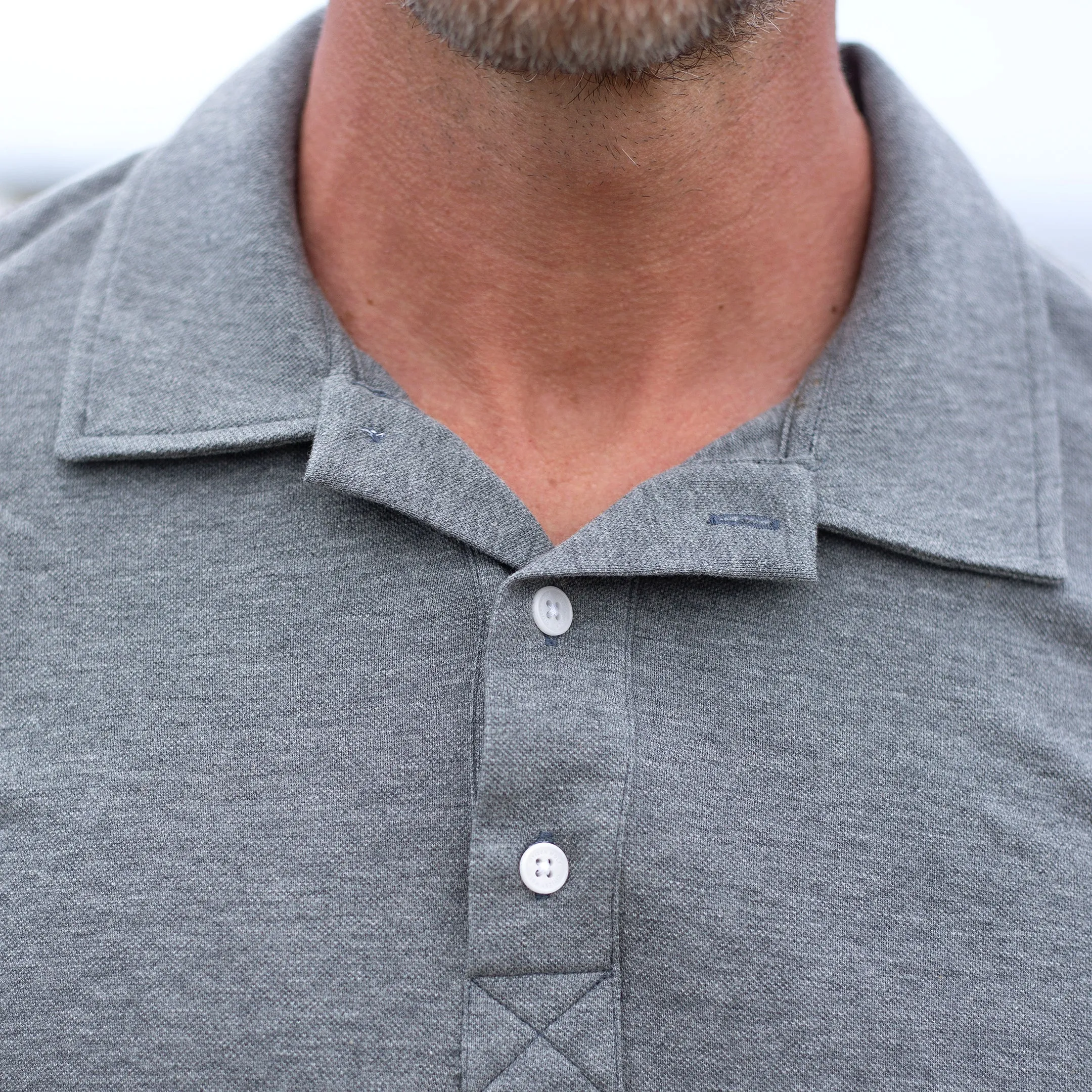 Grey Marl Pique Casual Polo sold by Citizen Wolf product image thumbnail 2