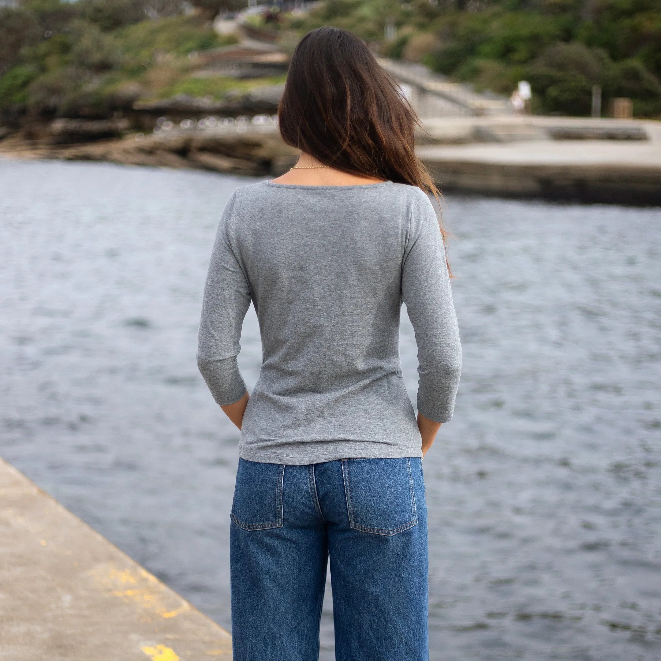 Grey Marl Pique Knit Tee sold by Citizen Wolf product image thumbnail 3