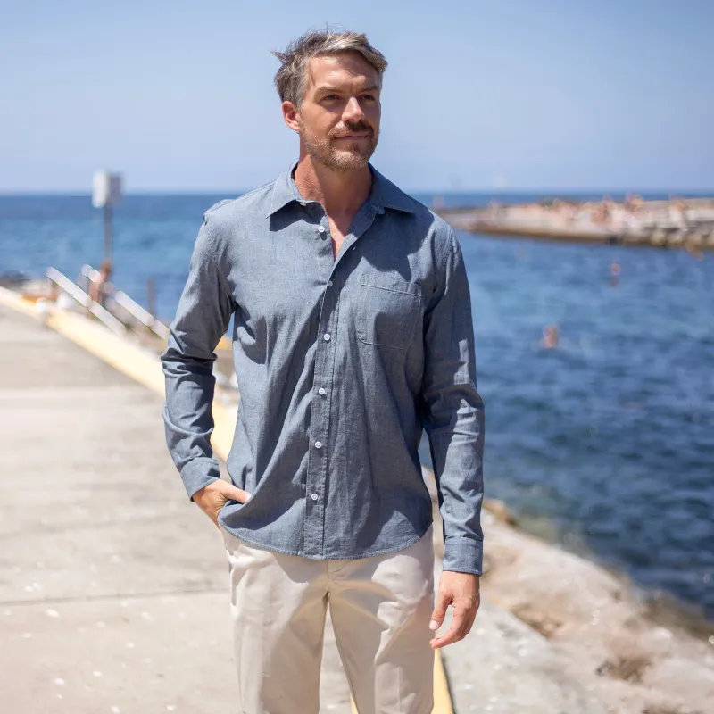 Faded Denim Chambray Shirt made by Citizen Wolf
