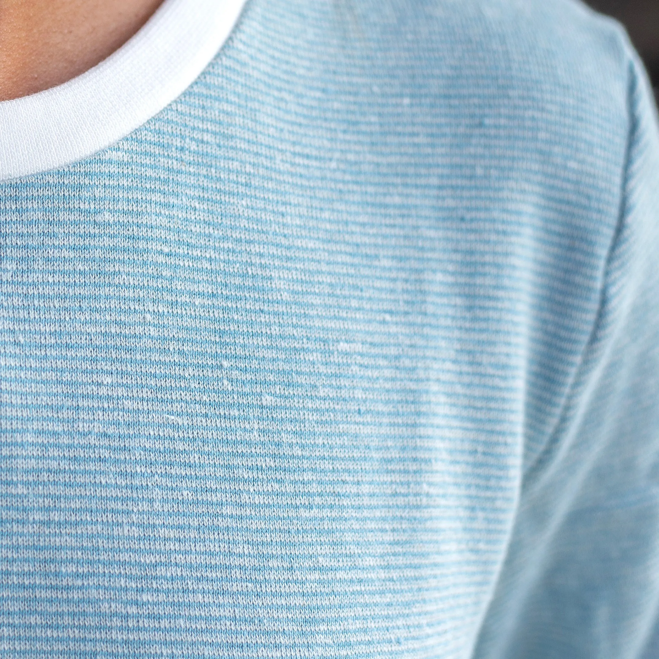 Light Blue Pinstripe Hemp Sweatshirt sold by Citizen Wolf product image thumbnail 2
