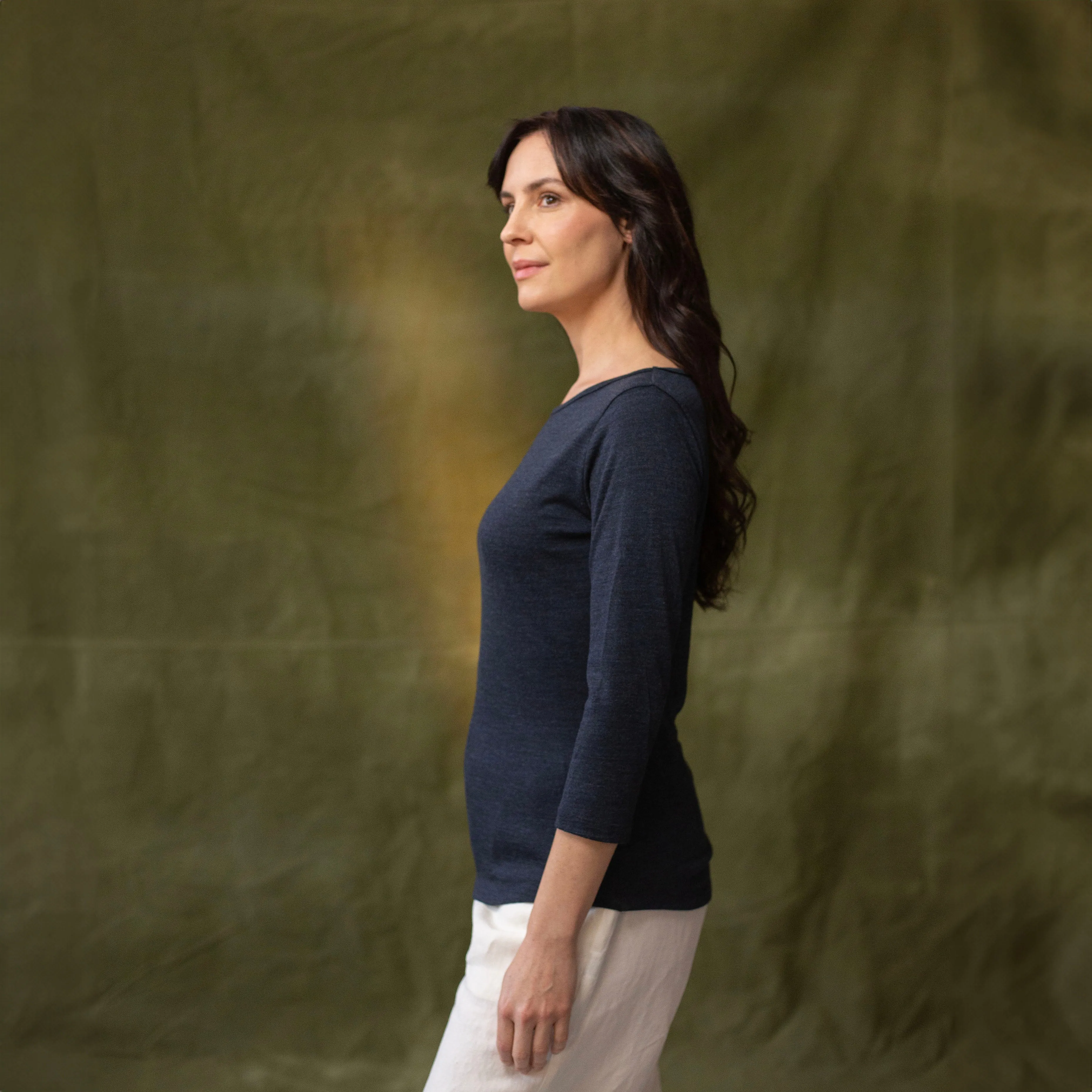 Women's Midnight Marle Heavy Merino Tee sold by Citizen Wolf product image thumbnail 3