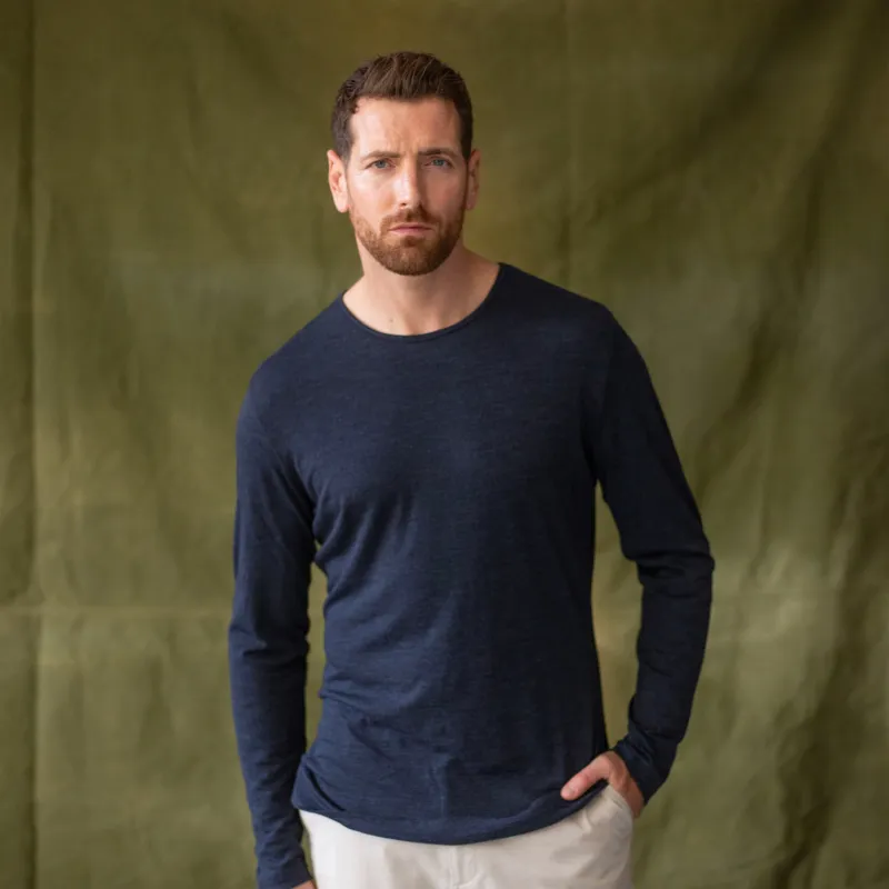 Men's Midnight Marle Heavy Merino Tee made by Citizen Wolf