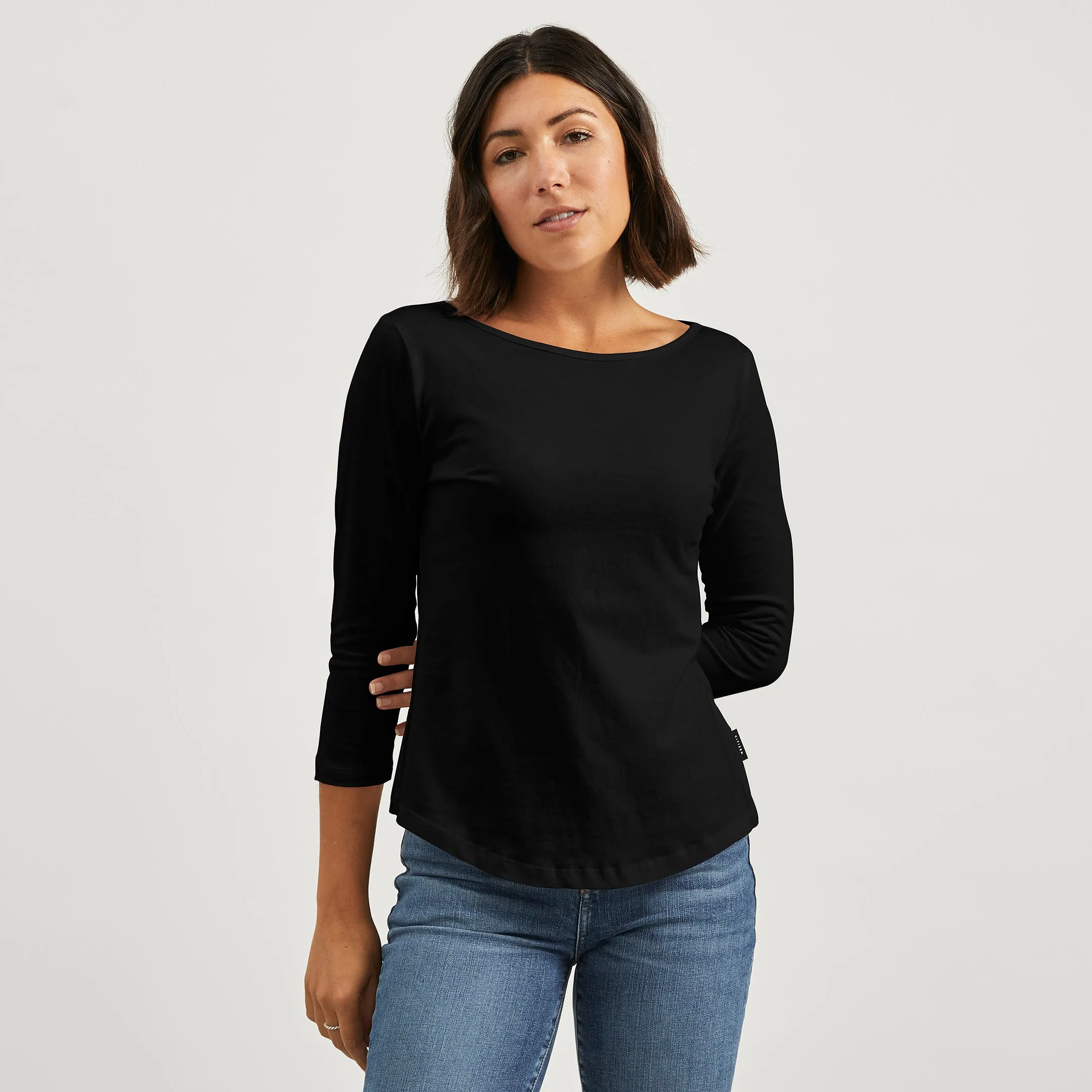 Women's Heavy Cotton 3/4 Boat Tee sold by Citizen Wolf product image thumbnail 3