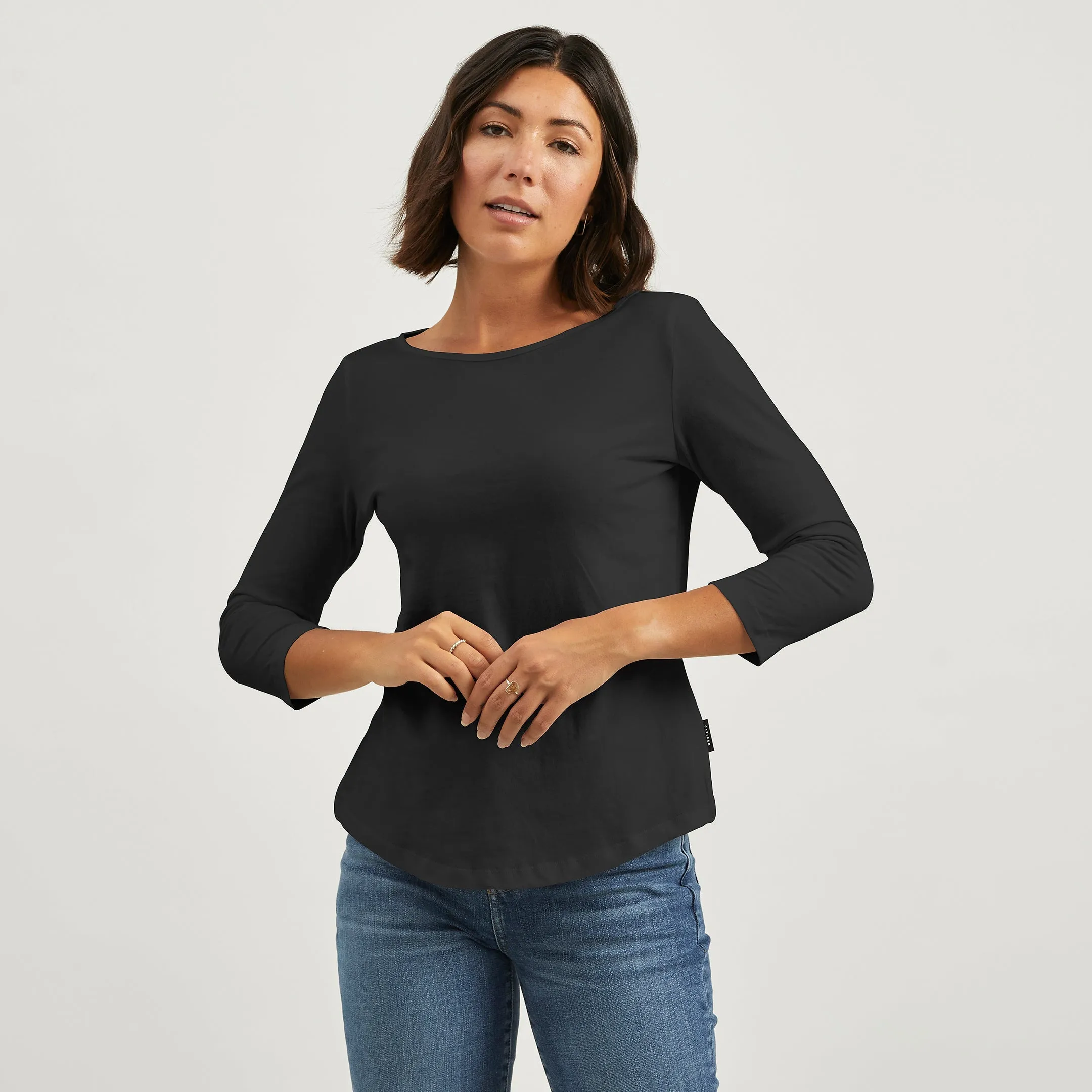 Women's Heavy Cotton 3/4 Boat Tee sold by Citizen Wolf