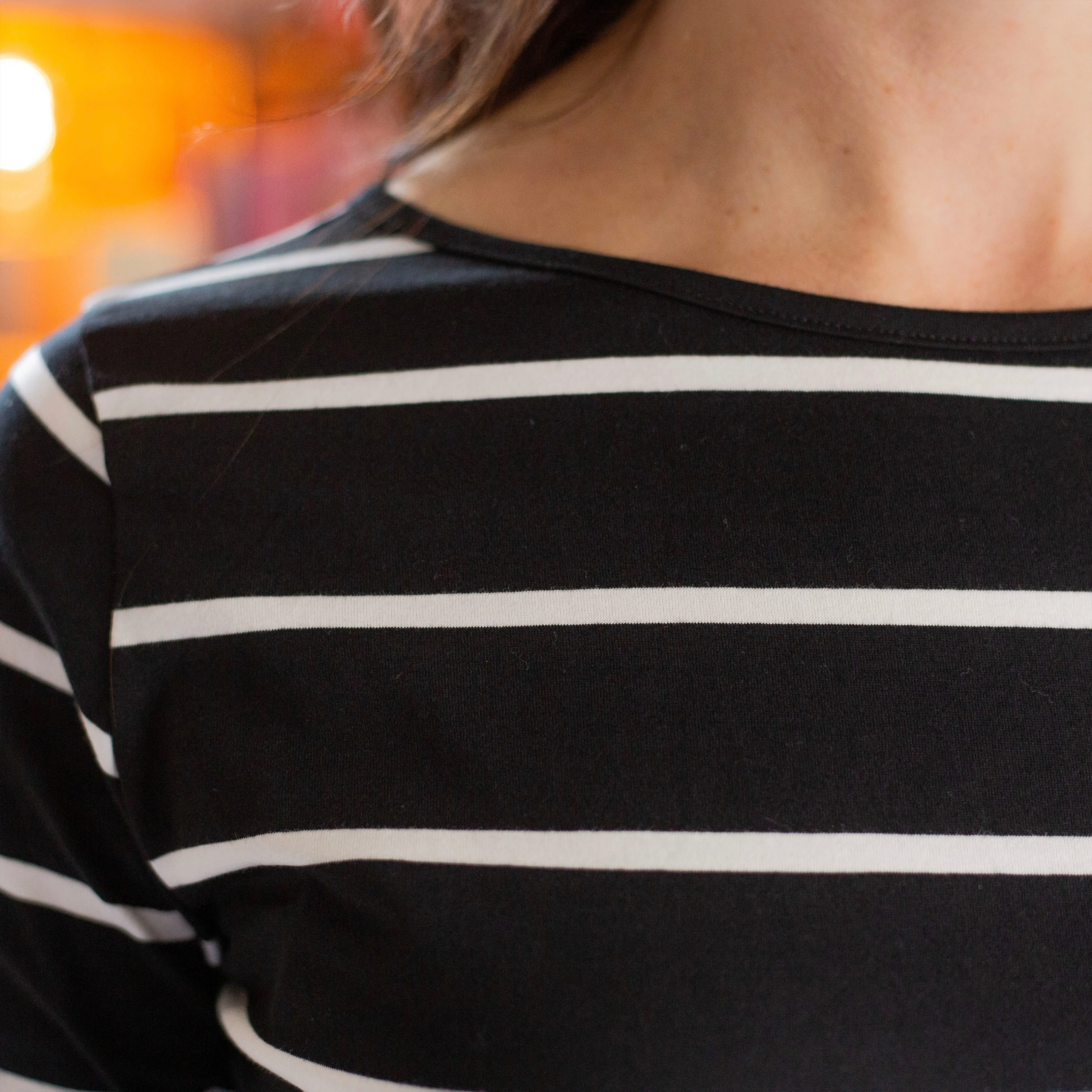 Women's Black-White Stripe Supima Cotton Tee sold by Citizen Wolf product image thumbnail 3