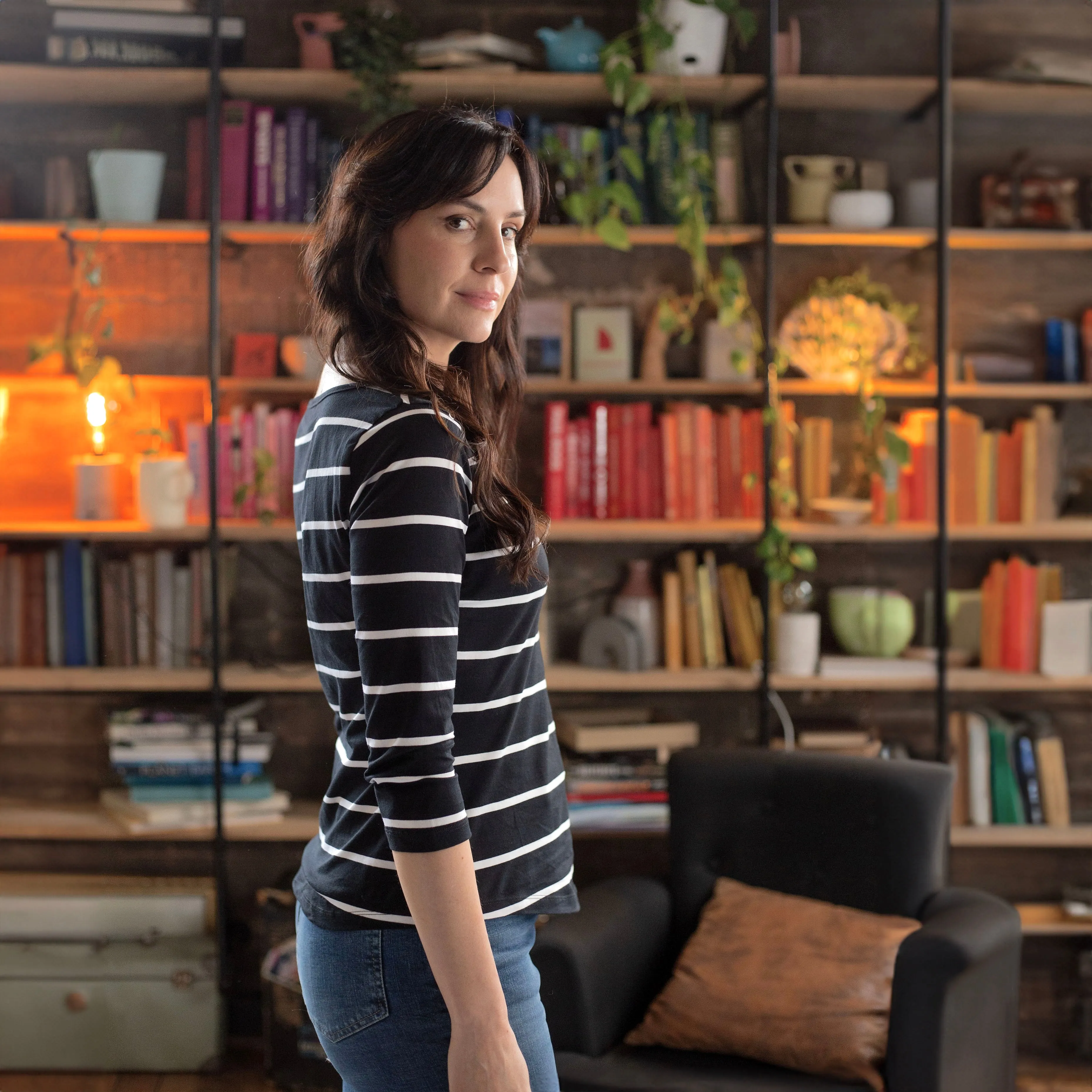 Women's Black-White Stripe Supima Cotton Tee sold by Citizen Wolf product image thumbnail 2