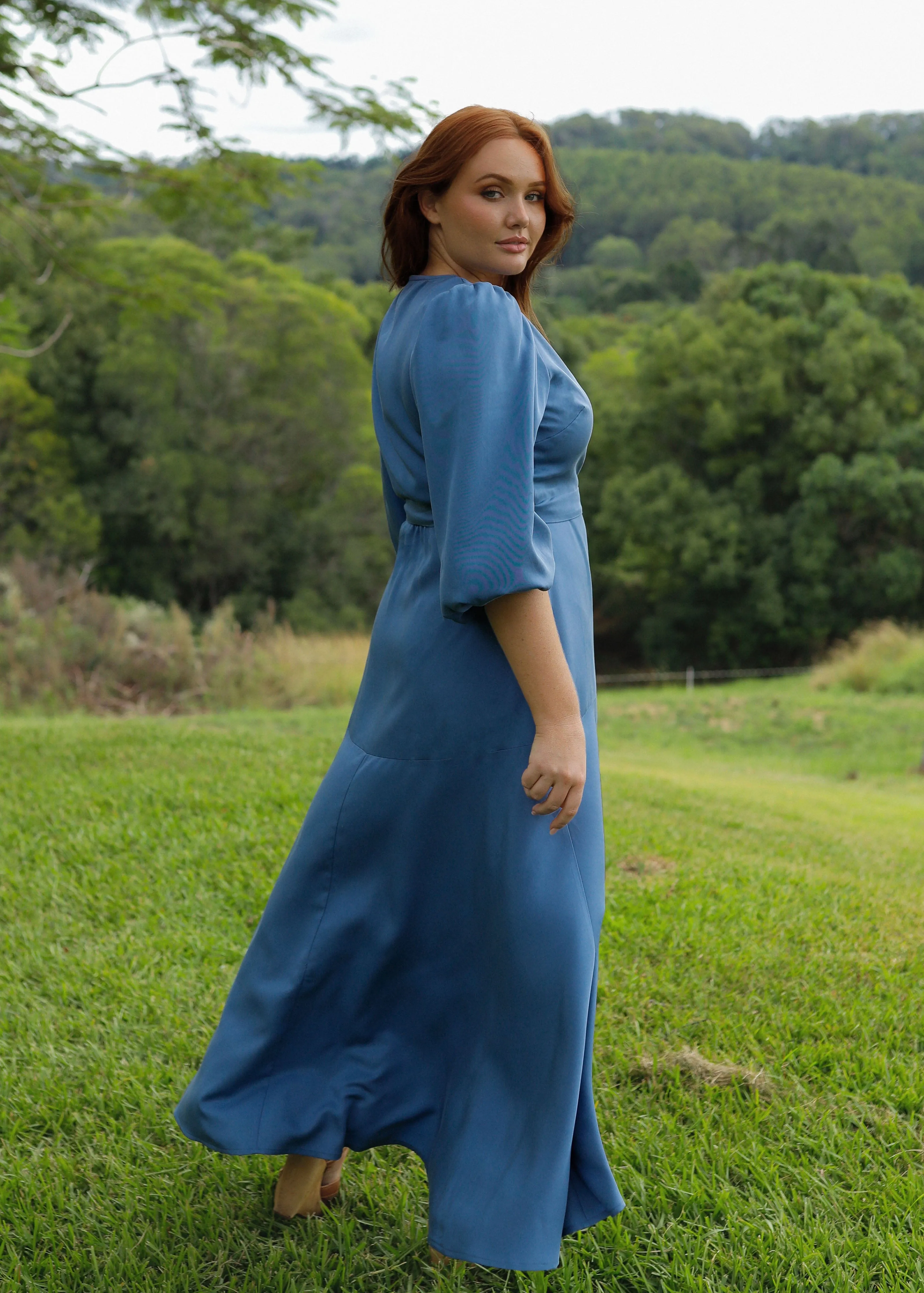 Willow Wrap Dress Bluebell sold by Tali and Tasi product image thumbnail 4