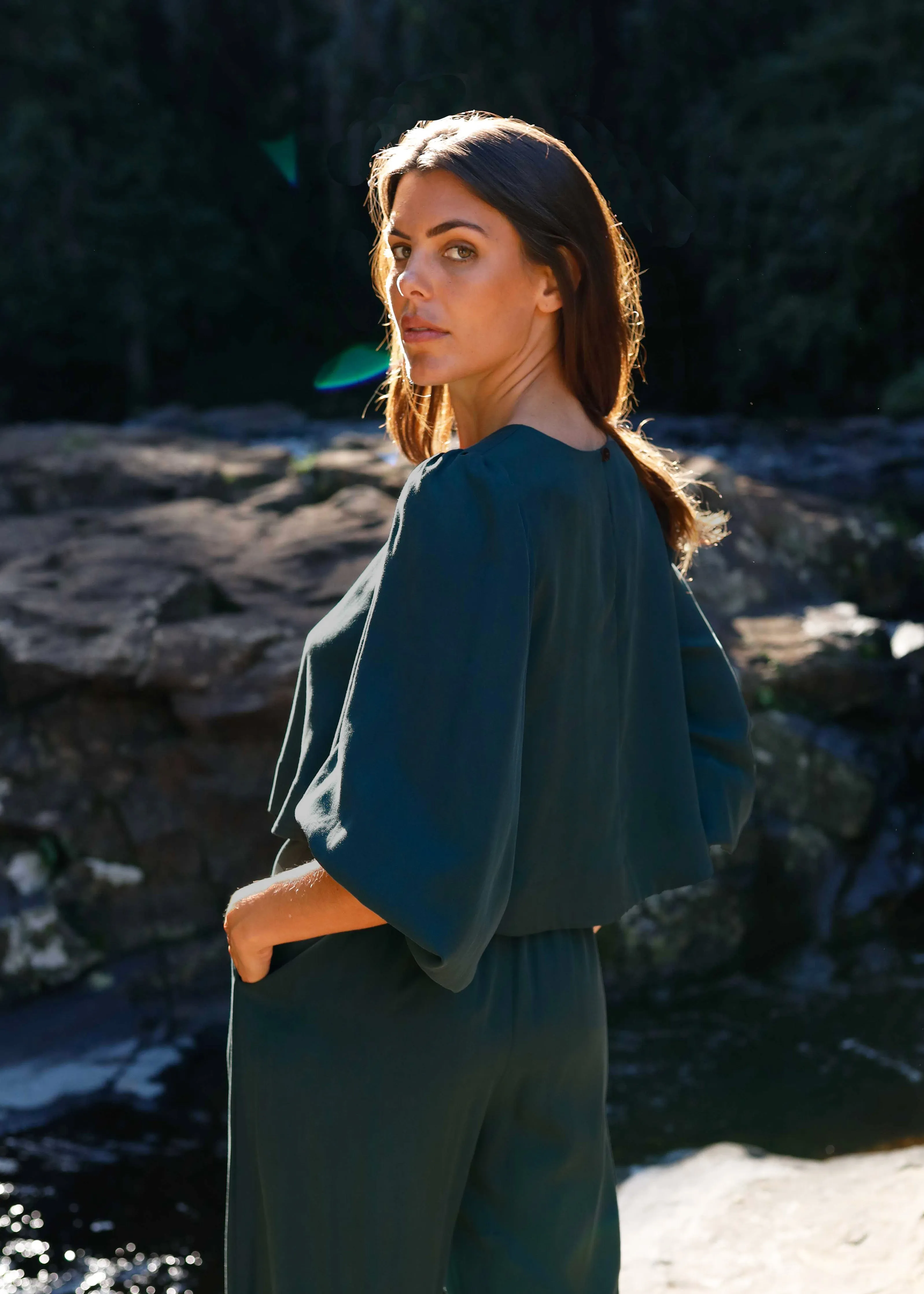 Isla Blouse Emerald sold by Tali and Tasi product image thumbnail 5