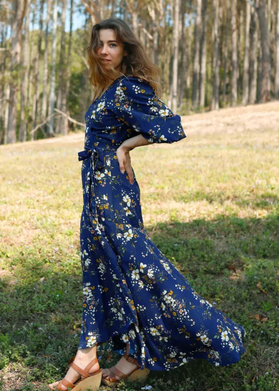 Willow Wrap Dress Evening Posy sold by Tali and Tasi