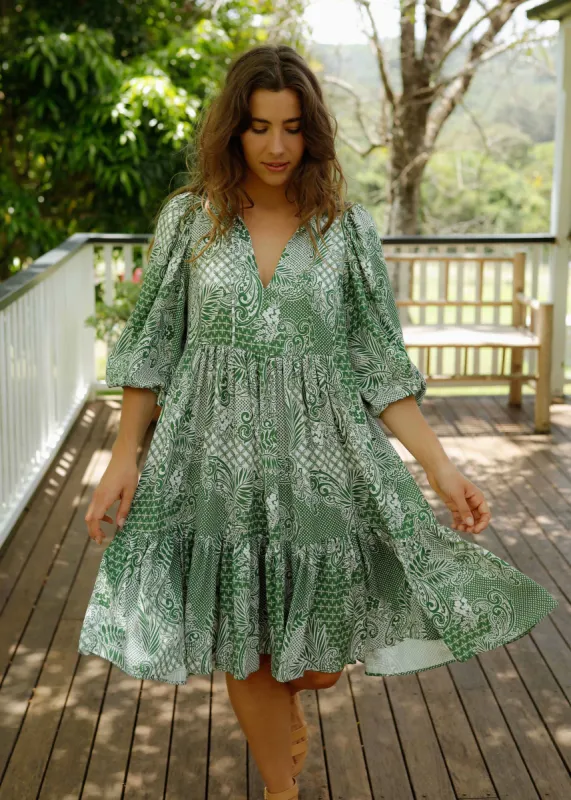 Florence Dress Verdant Mosaic sold by Tali and Tasi