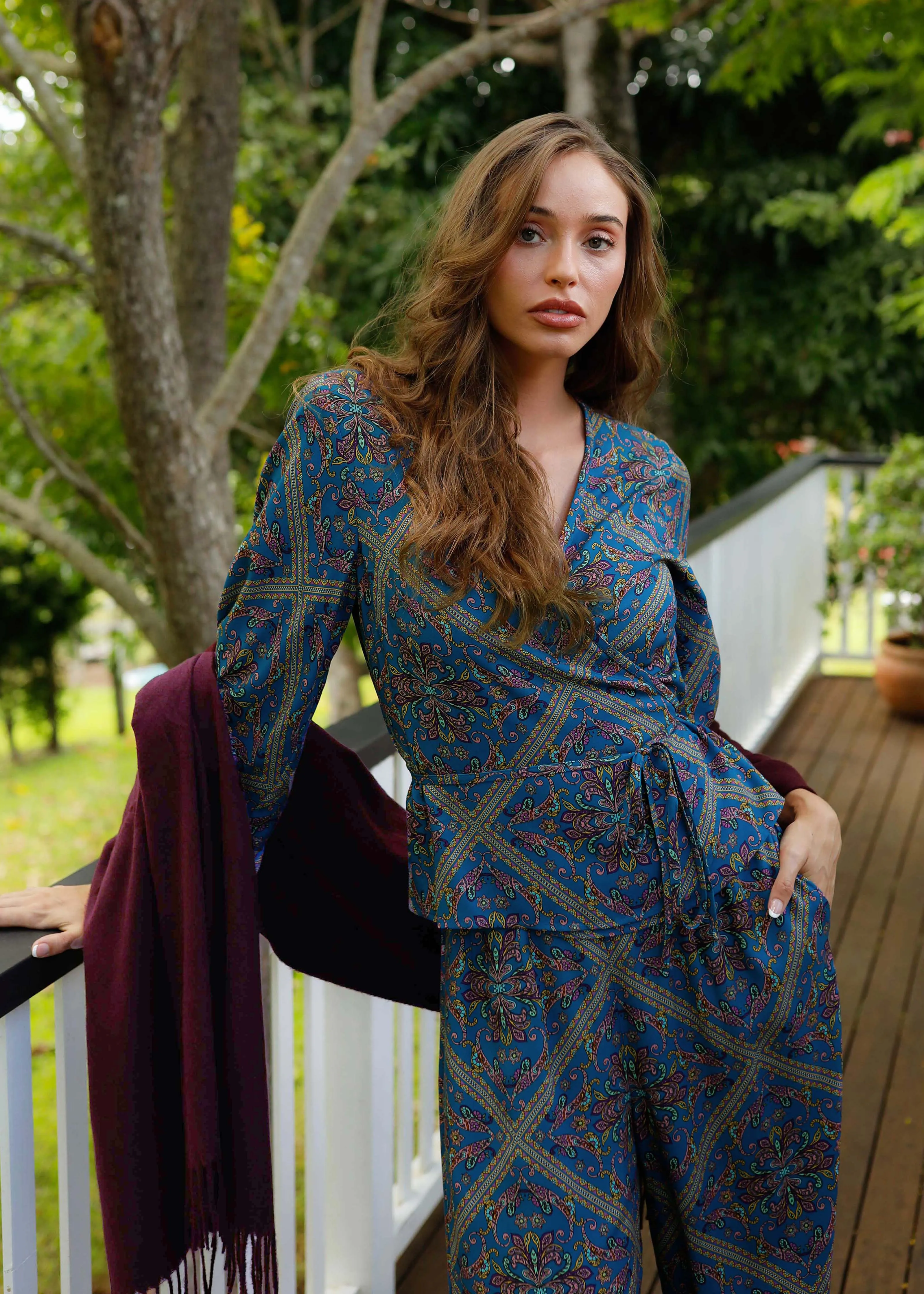 Ava Wrap Blouse Moonlight sold by Tali and Tasi product image thumbnail 4