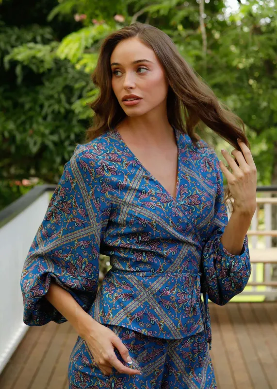 Ava Wrap Blouse Moonlight sold by Tali and Tasi