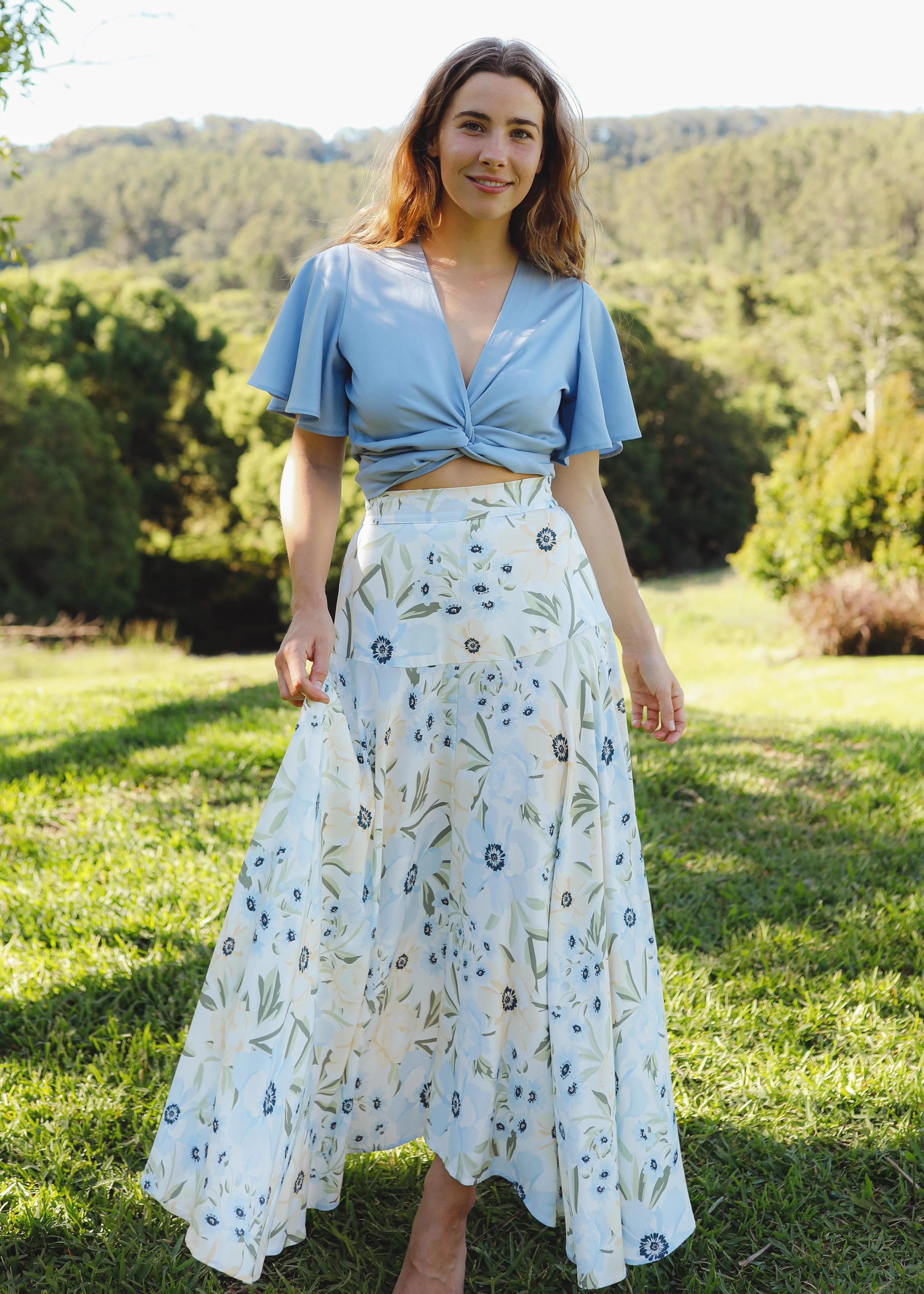 The Flora Wrap Blouse Sky Blue sold by Tali and Tasi product image thumbnail 2