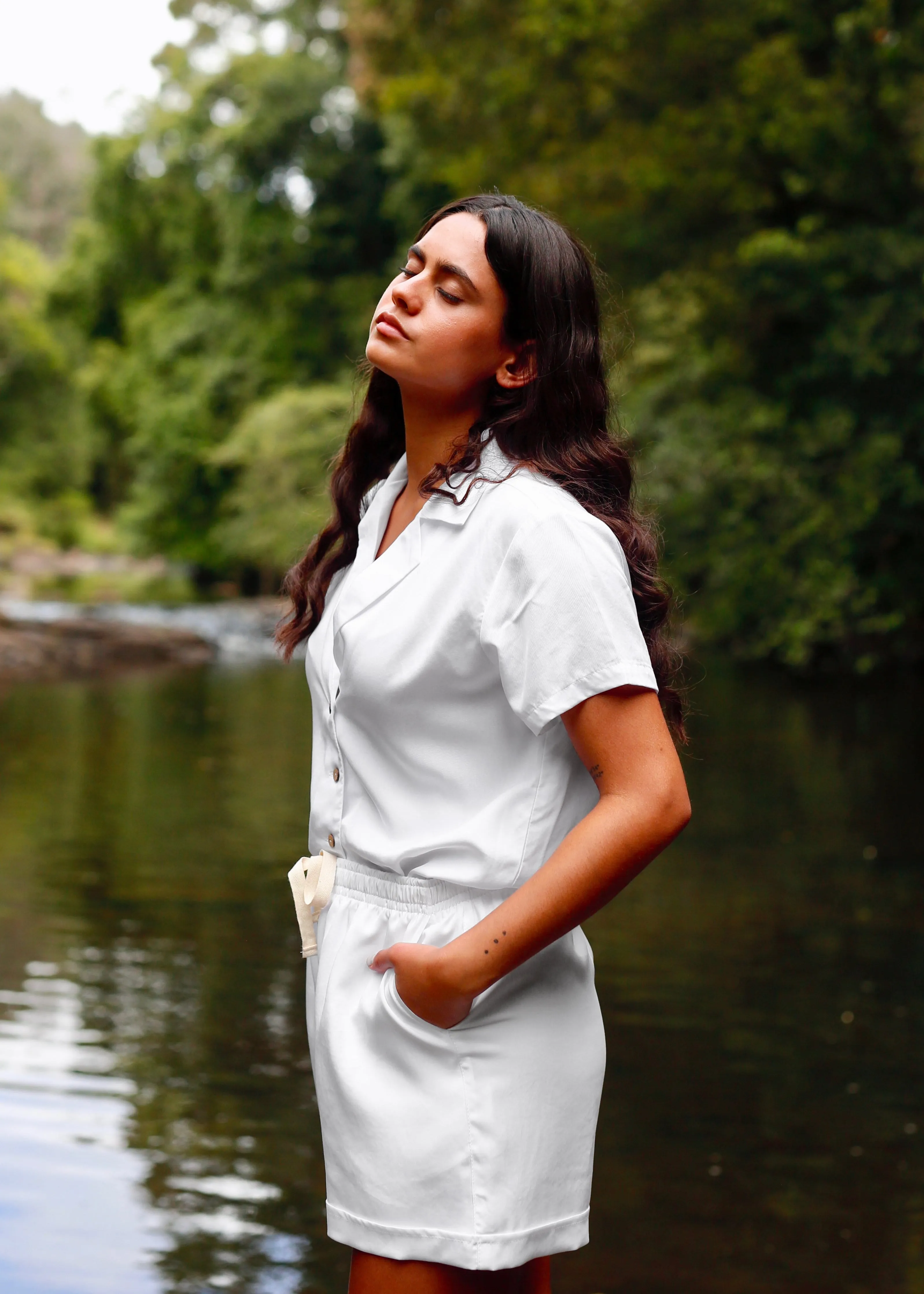 Somewhere Drawstring Short White sold by Tali and Tasi product image thumbnail 3