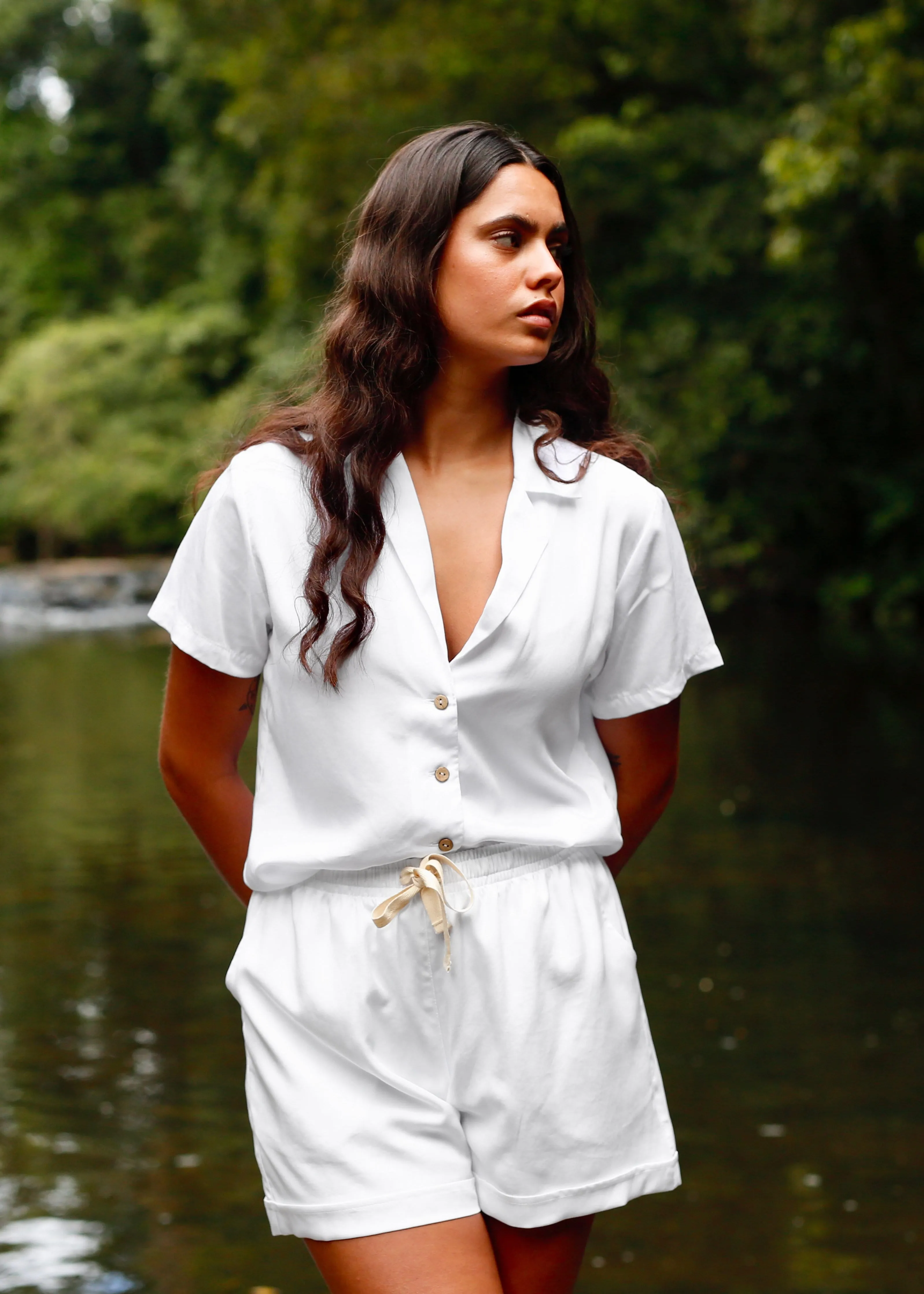 Somewhere Drawstring Short White sold by Tali and Tasi product image thumbnail 2