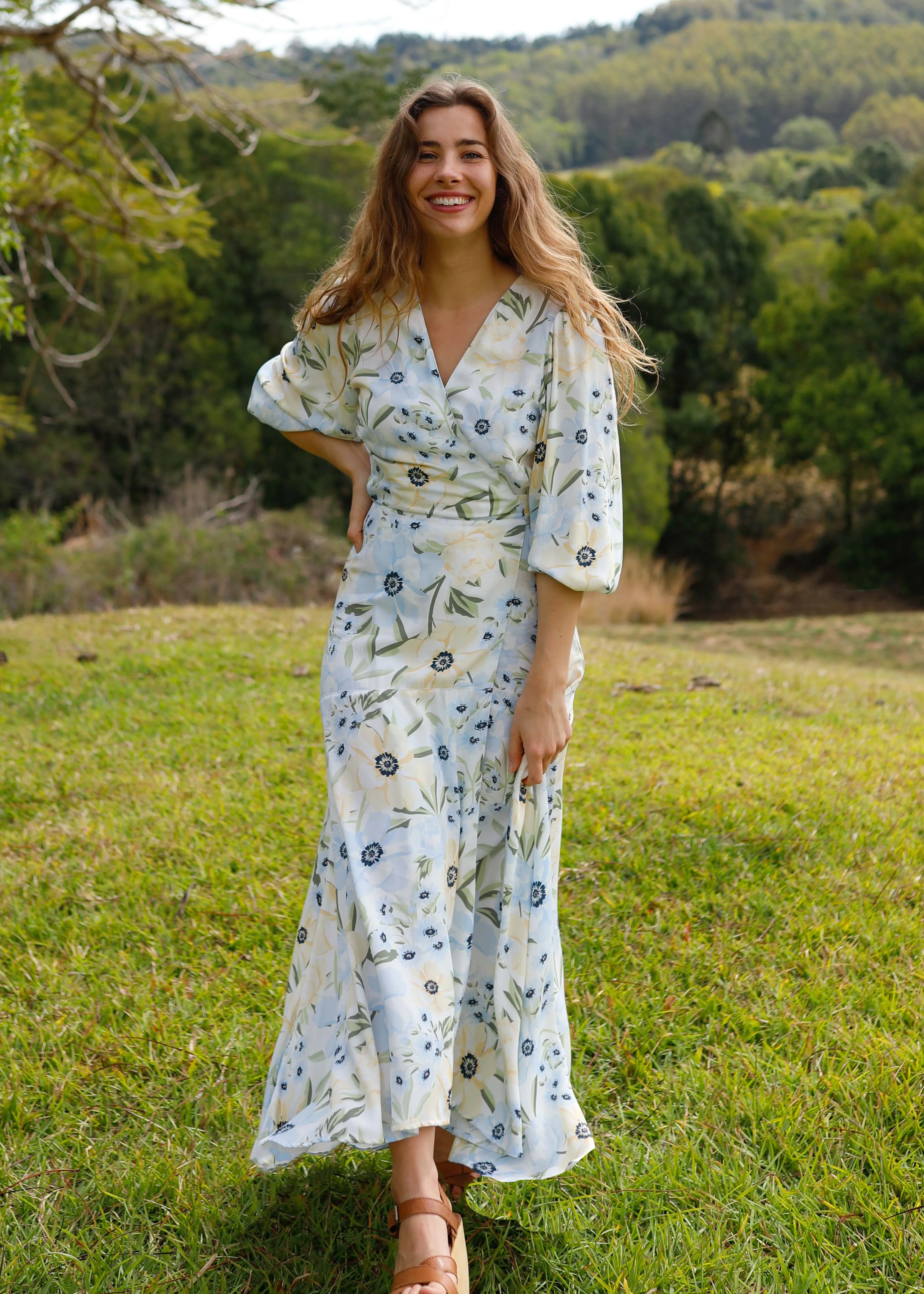 Willow Wrap Dress Sunlight sold by Tali and Tasi