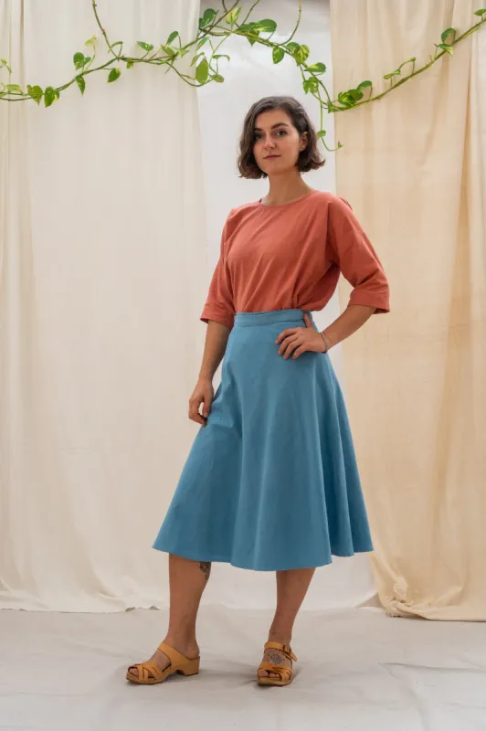 Wrap Midi Skirt - Sky sold by Anjelms