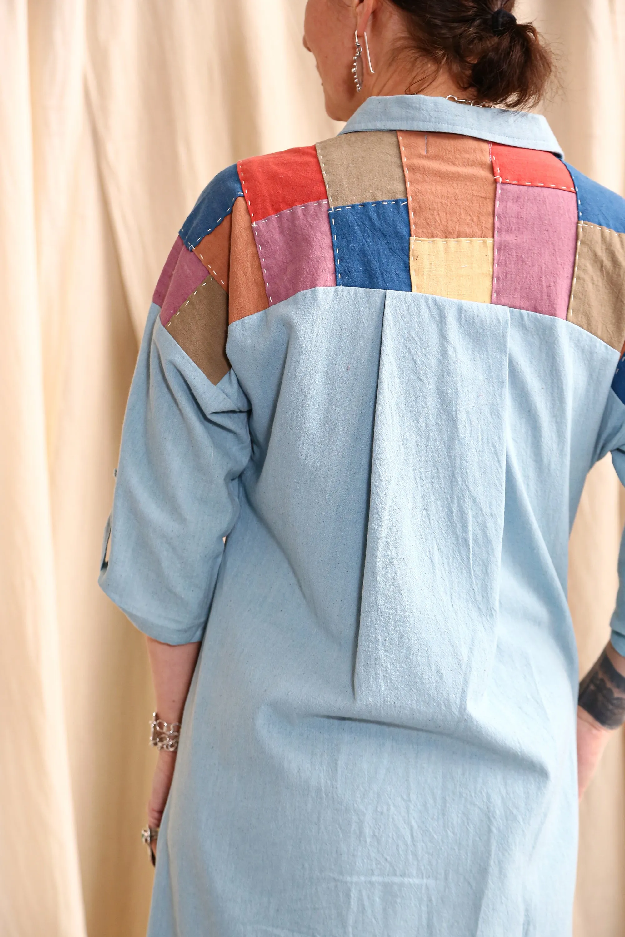 Collared Patchwork Dress sold by Anjelms product image thumbnail 5