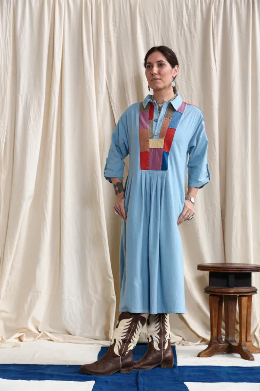 Collared Patchwork Dress sold by Anjelms