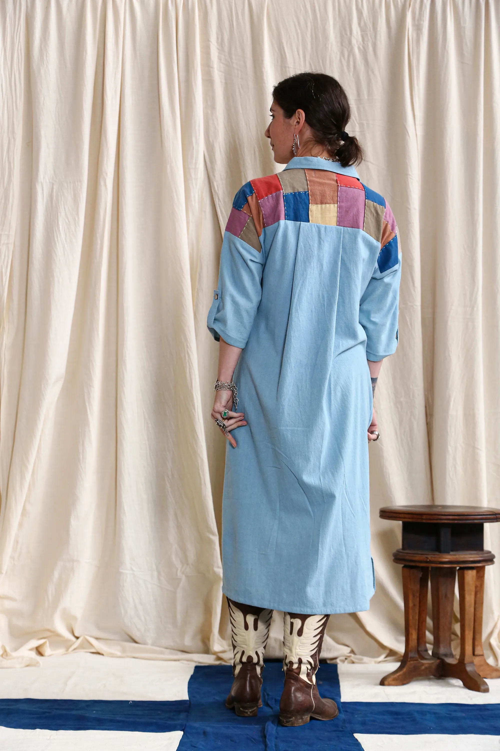 Collared Patchwork Dress sold by Anjelms product image thumbnail 3