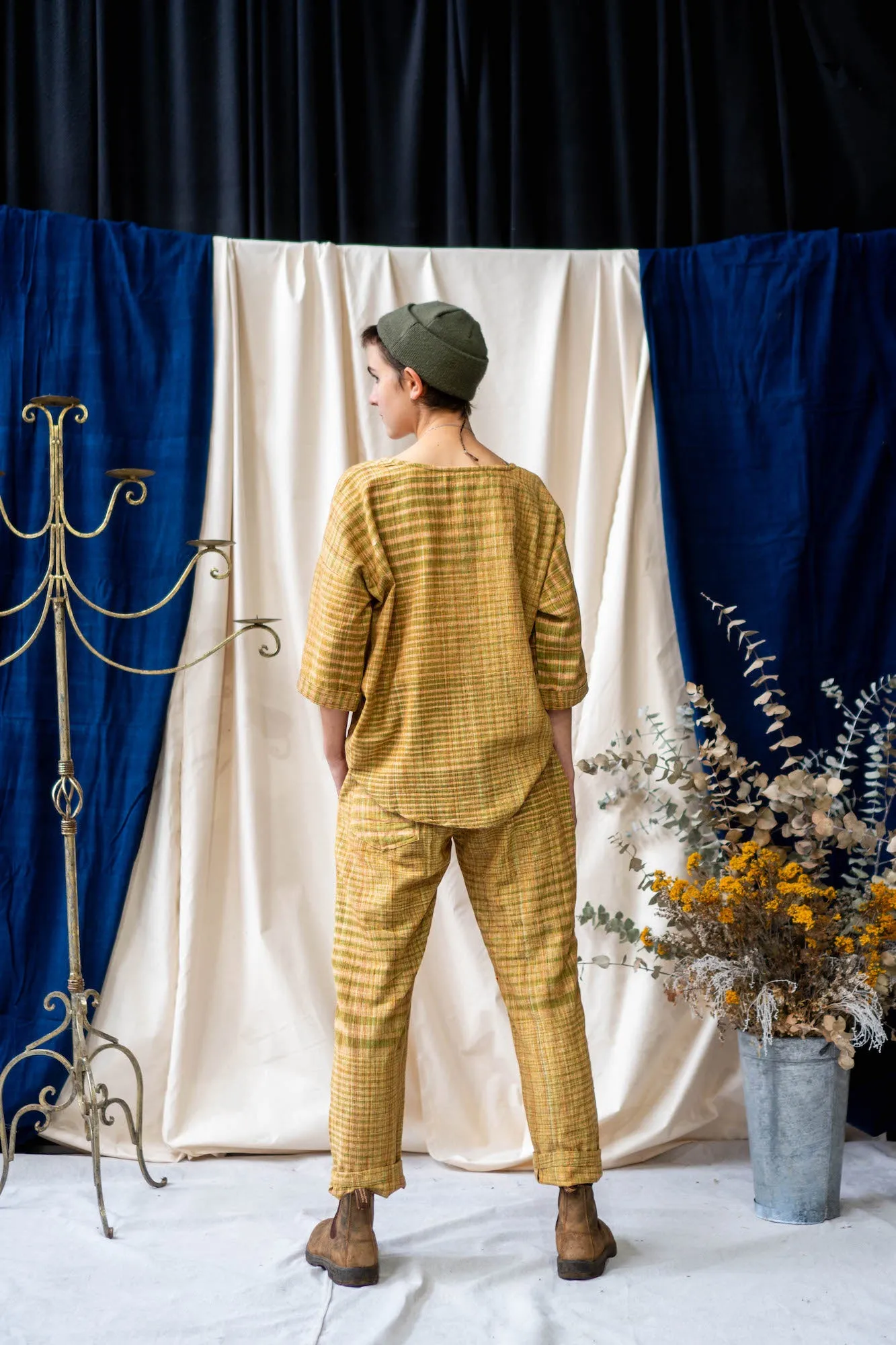 Drawstring Pants - Brown Mixed Weave Khadi sold by Anjelms product image thumbnail 3