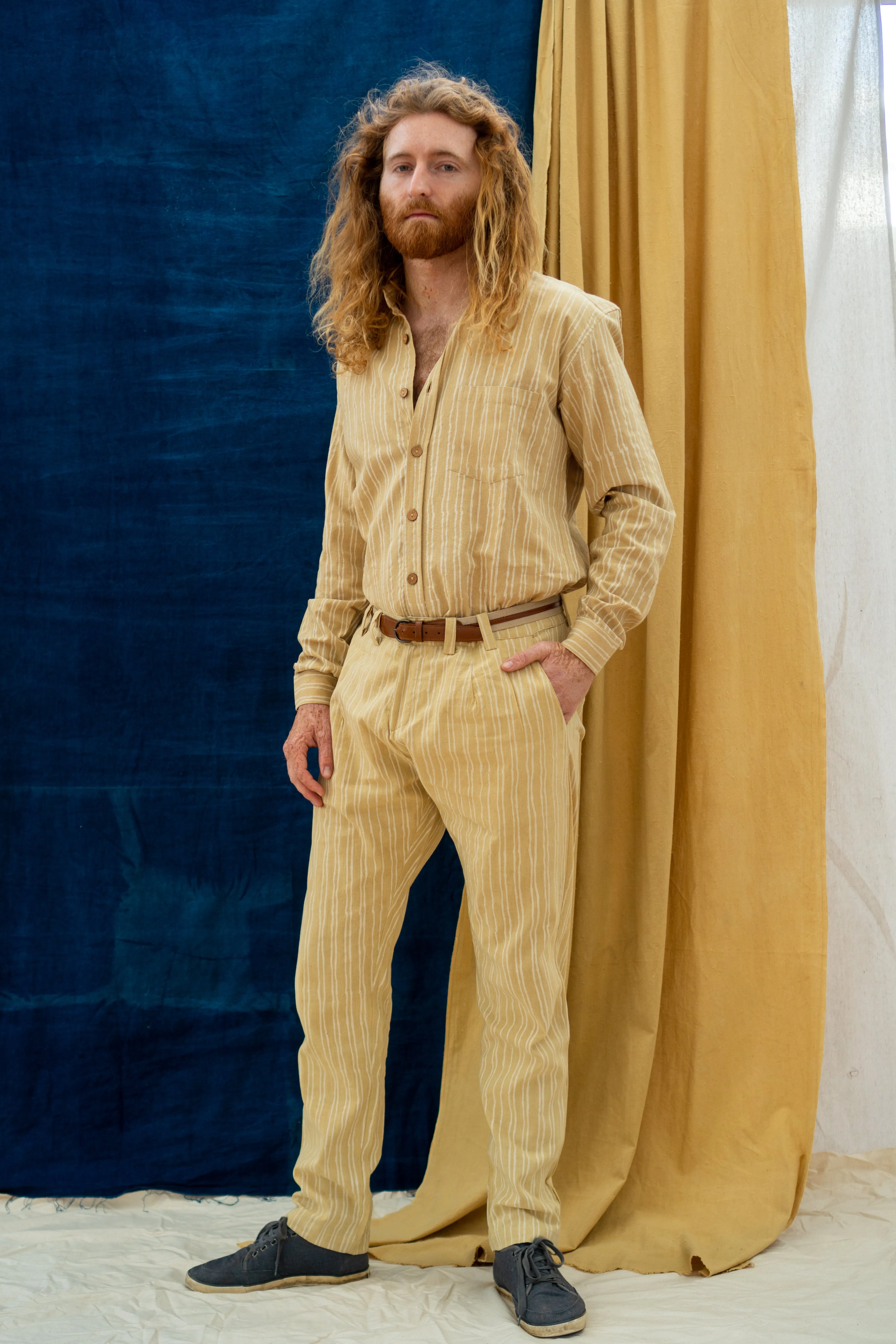 Unisex Shirt Long Sleeve - White Stripe on Pomegranate sold by Anjelms