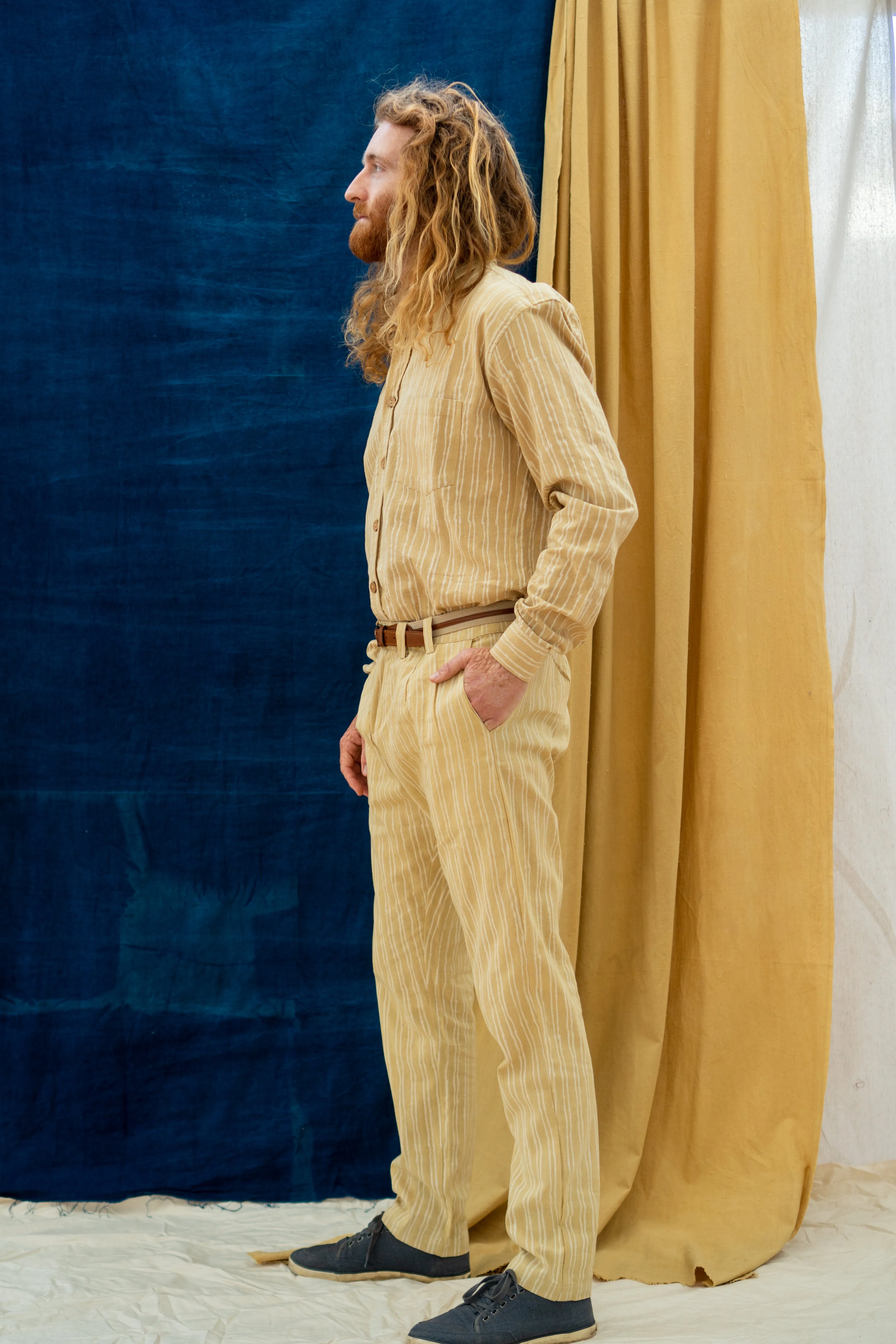 Unisex Shirt Long Sleeve - White Stripe on Pomegranate sold by Anjelms product image thumbnail 2