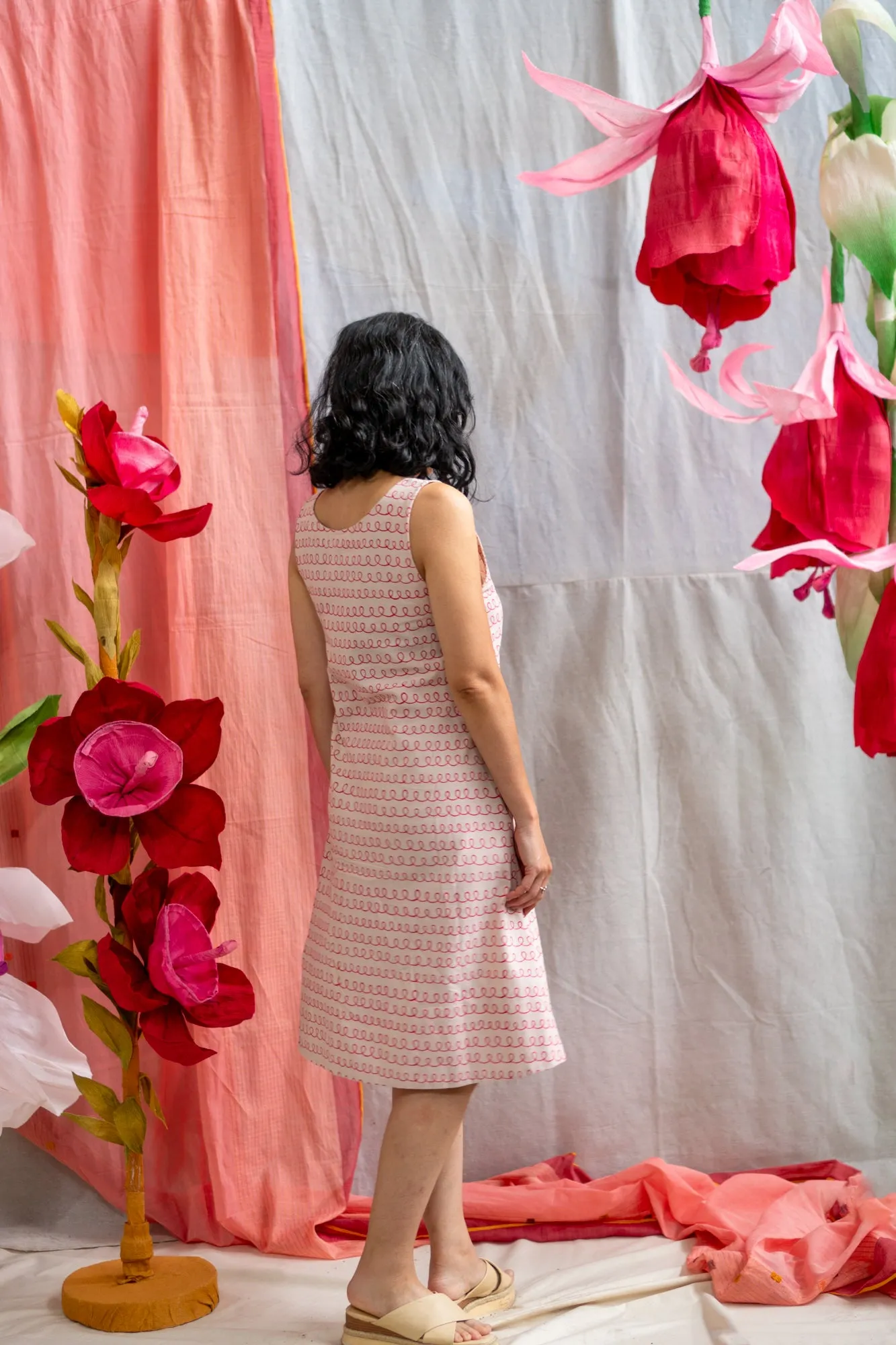 Shift Dress – Pink Twirl Print sold by Anjelms product image thumbnail 4