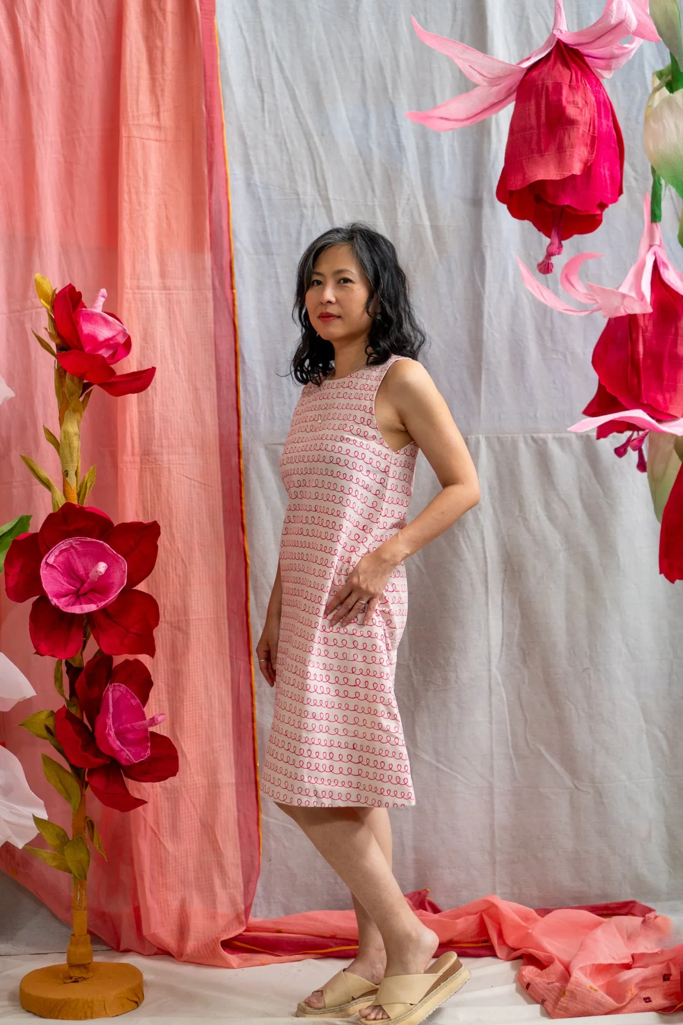 Shift Dress – Pink Twirl Print sold by Anjelms product image thumbnail 3