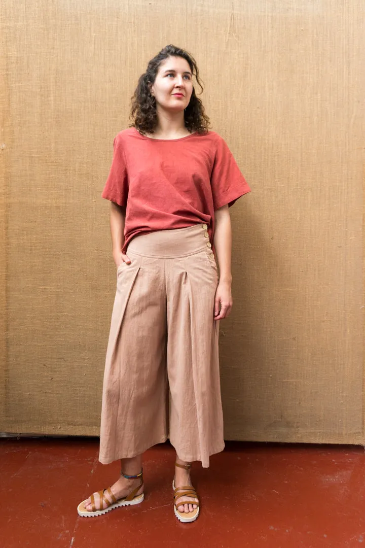 Pleat Wide Leg Pants - Himalayan Rhubarb sold by Anjelms