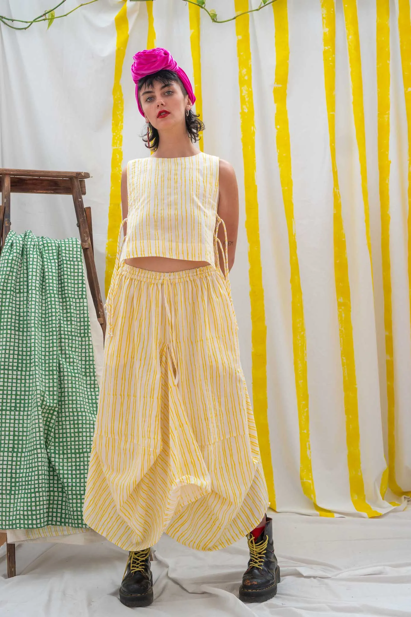 Nepalese Long Skirt - Yellow Stripe Print sold by Anjelms product image thumbnail 4