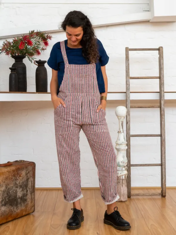 Work Overalls - Red Pinstripe sold by Anjelms