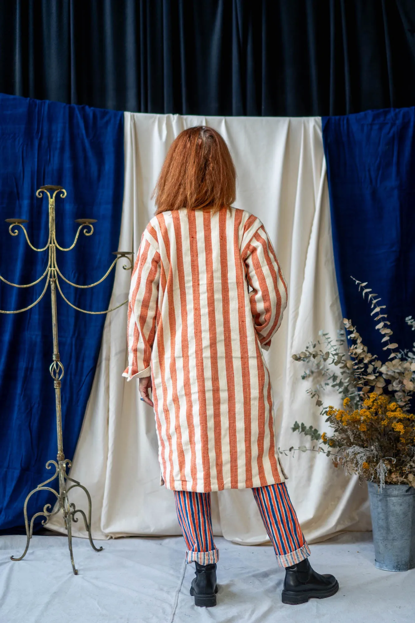 Reversible Coat – Coral Stripe sold by Anjelms product image thumbnail 3