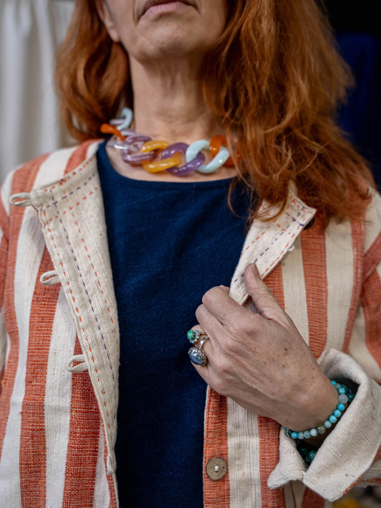Reversible Coat – Coral Stripe sold by Anjelms product image thumbnail 4