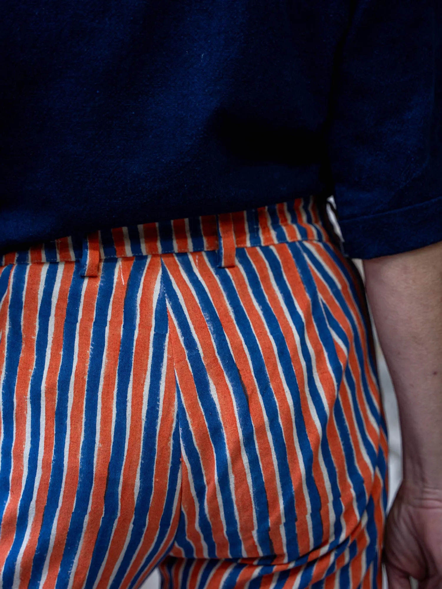 Tailored Pants – Blue & Orange Stripe sold by Anjelms product image thumbnail 4