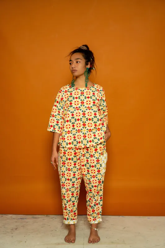 Half Sleeve Top - Parcheesi Print sold by Anjelms