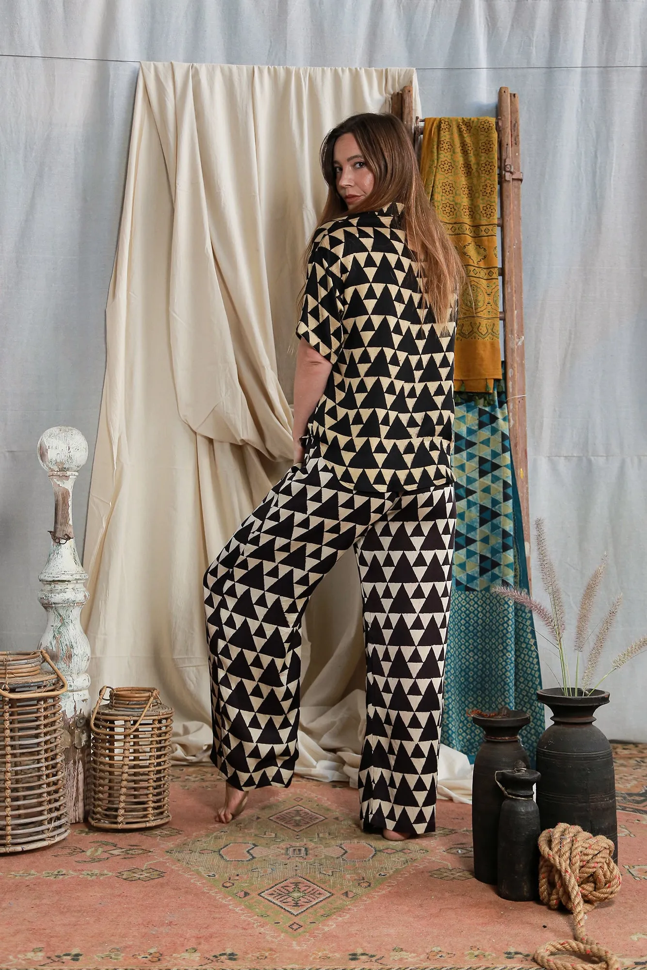 Ajrakh Half Sleeve Shirt – Triangle Print sold by Anjelms product image thumbnail 3