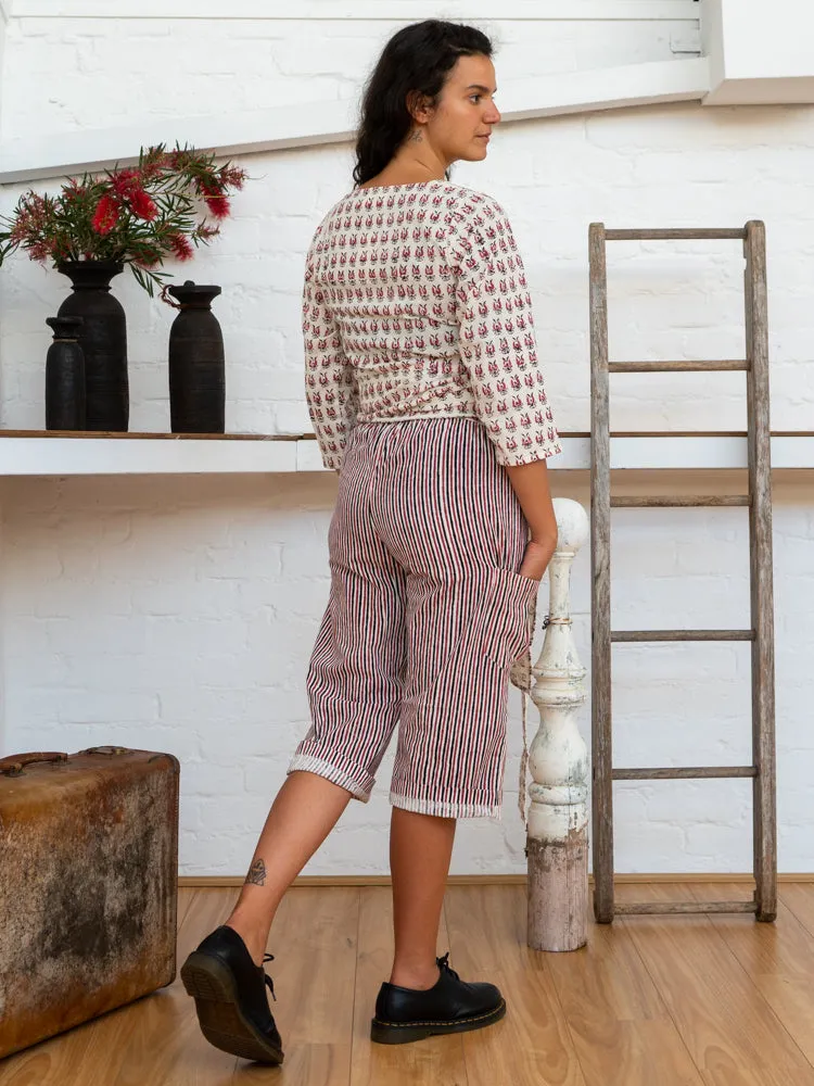 ¾ Pocket Pants - Red Pinstripe sold by Anjelms product image thumbnail 5