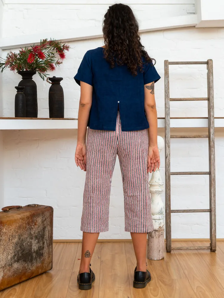 ¾ Pocket Pants - Red Pinstripe sold by Anjelms product image thumbnail 3