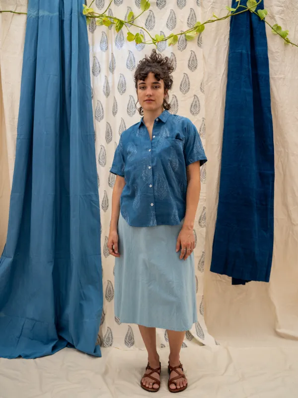 Short Sleeve Button Up Shirt - Kashmiri Leaf Print sold by Anjelms